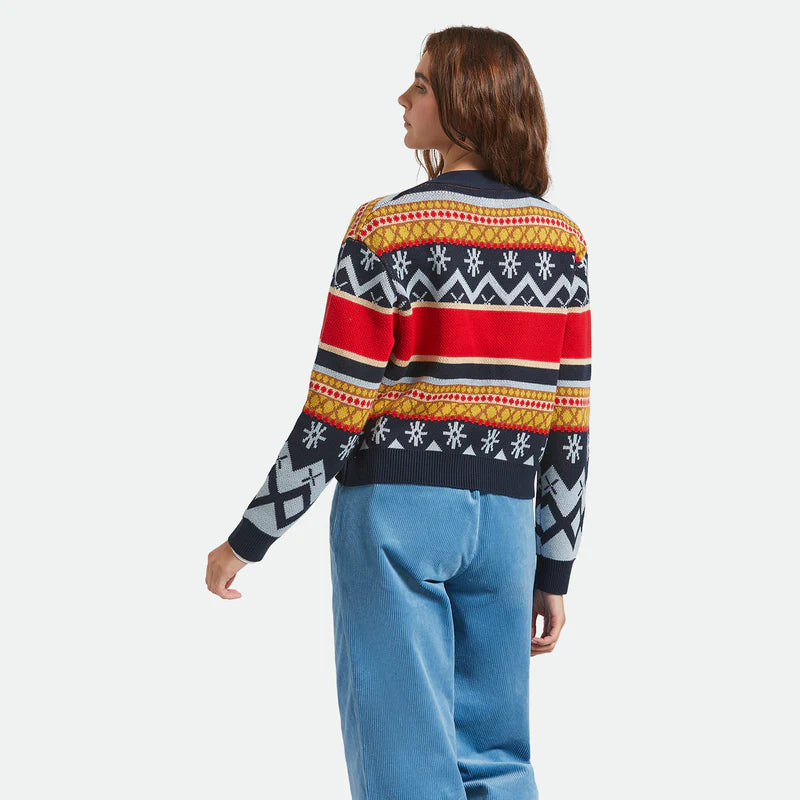 Brixton Winter Racing Cardigan - Multi Racing Stripe