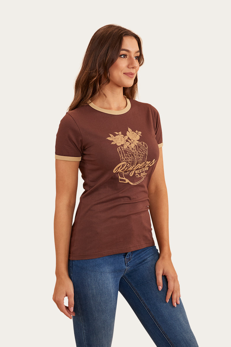 Ringers Western Women's Tally Ringer T-Shirt (Chocolate)