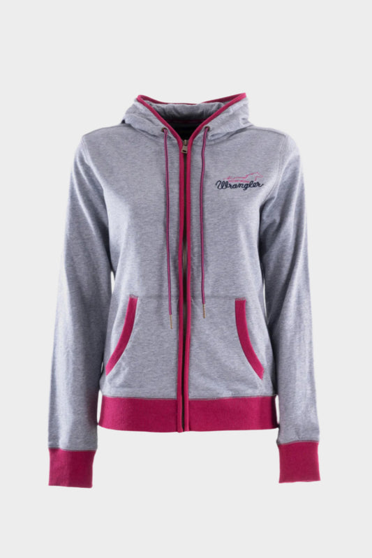WRANGLER WOMENS CHERYL ZIP UP HOODIE_Grey