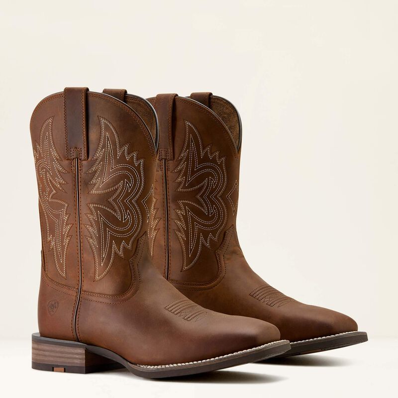 Ariat Men's Western Big Rig Wide Square Toe Cowboy Boot - Distressed Brown