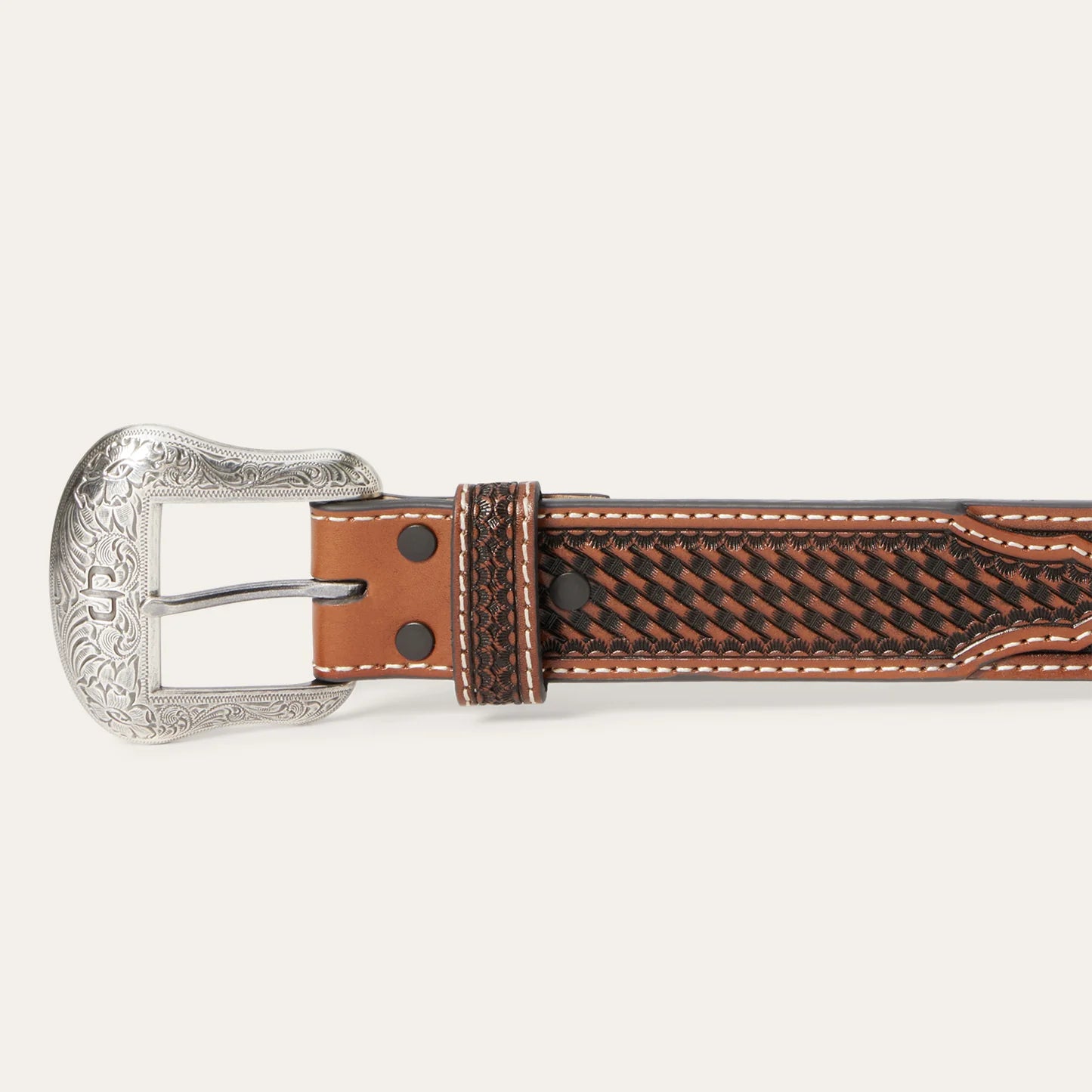 Stetson Western Icons Tooled Belt - Cognac 38mm