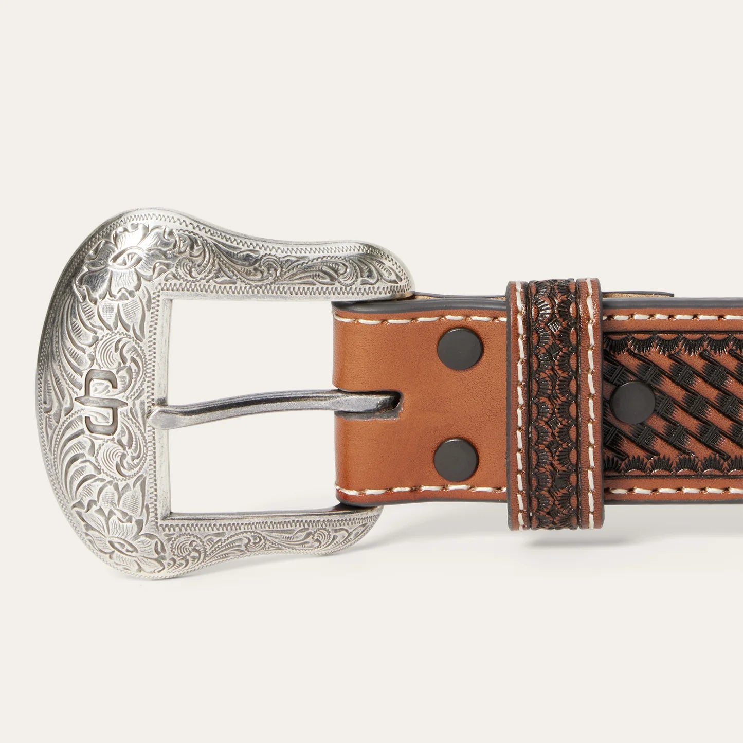 Stetson Western Icons Tooled Belt - Cognac 38mm