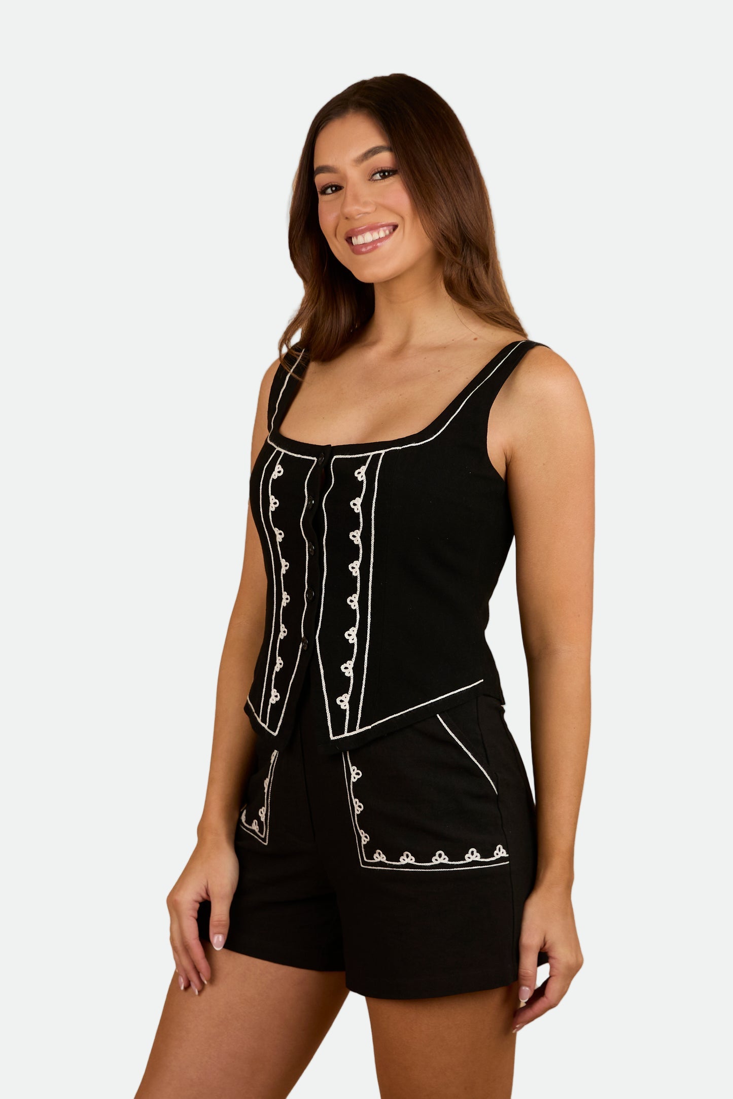 Ringers Western Westley Embroidered Fashion Top - Black