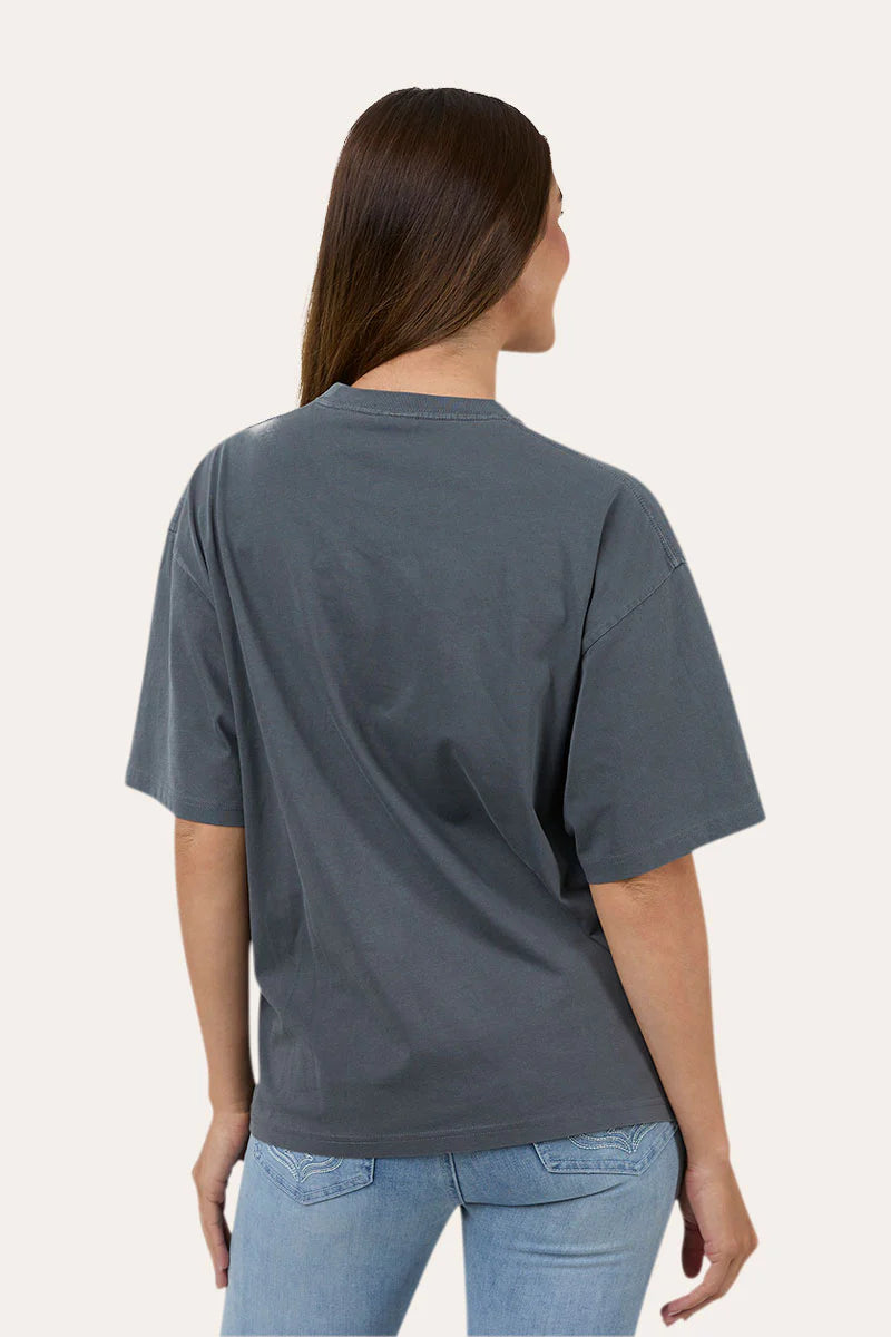 Ringers Western Womens Who Gives A Buck Oversized T-Shirt - Washed Black