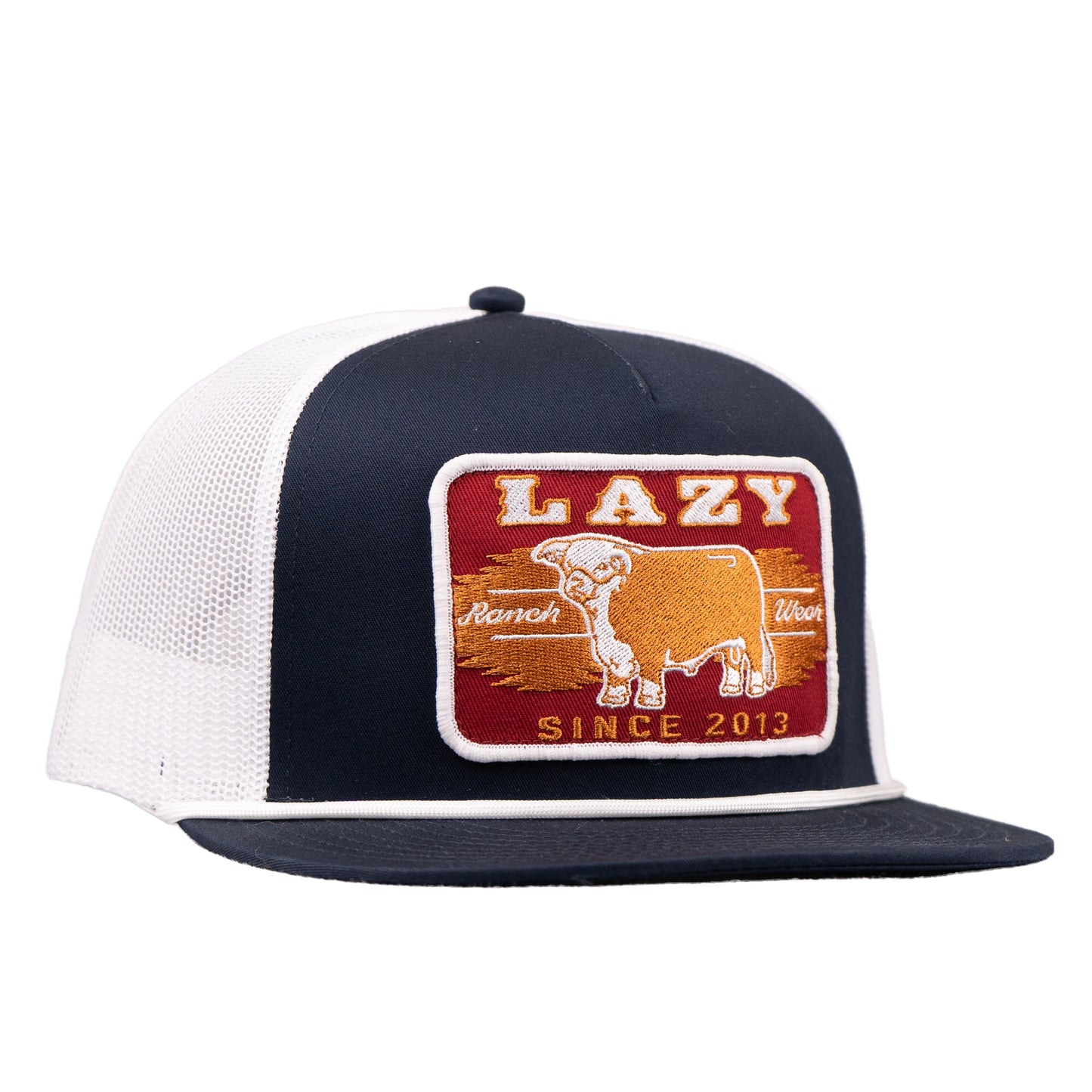 Lazy J Ranch Navy & White Wild Classic Rope Trucker Hat