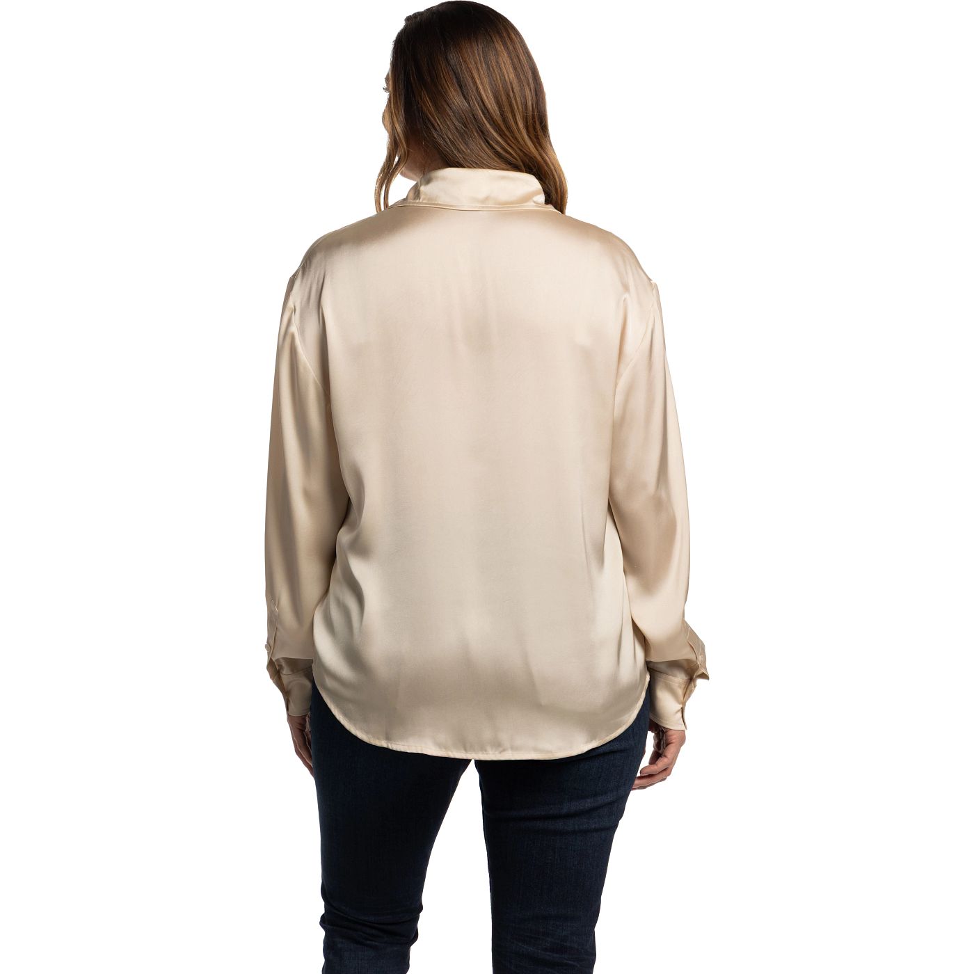 Justin Women's Dolman Satin Button Down - Birch