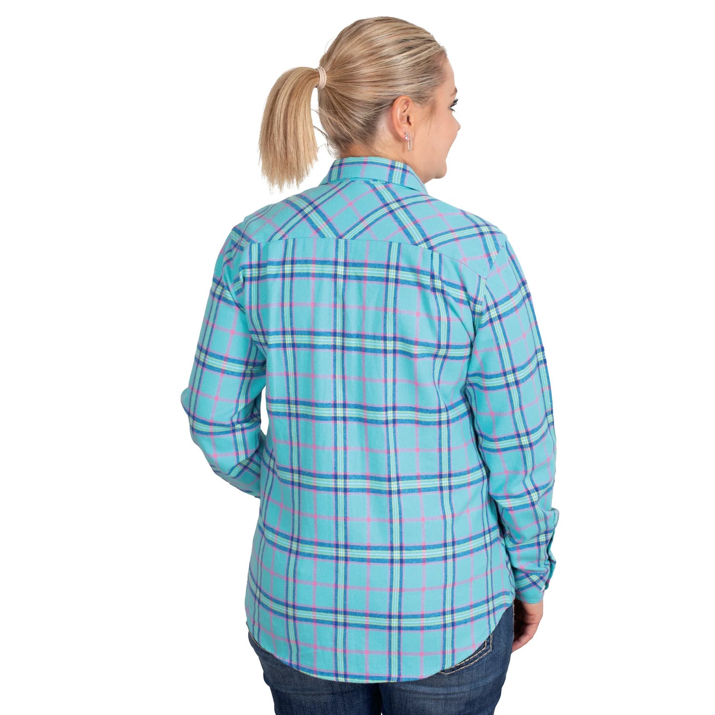 Just Country Women's Brooke Flannel Full Button - Turquoise