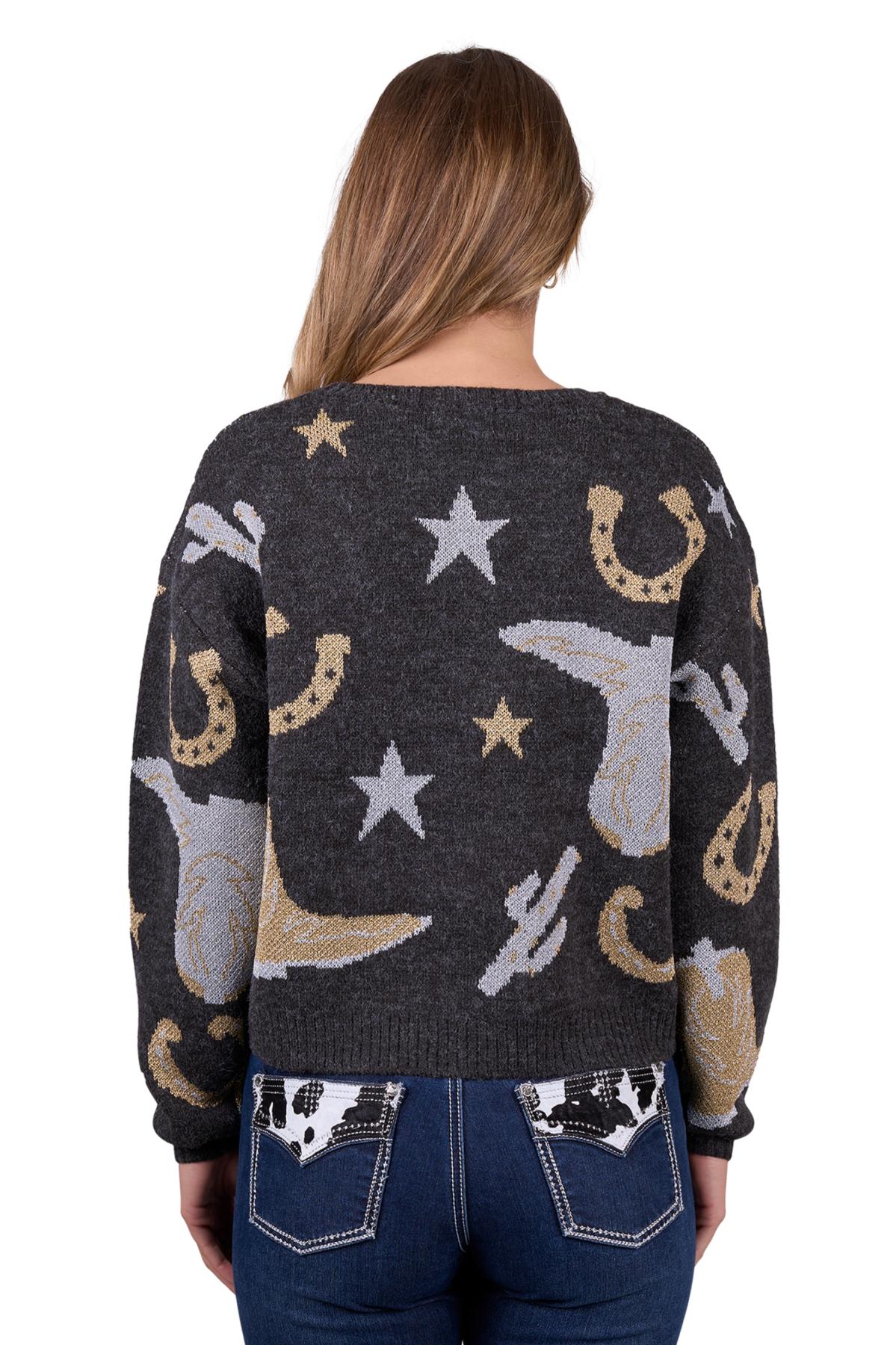 Pure Western Women’s Marcy Knitted Pullover - Charcoal Marle