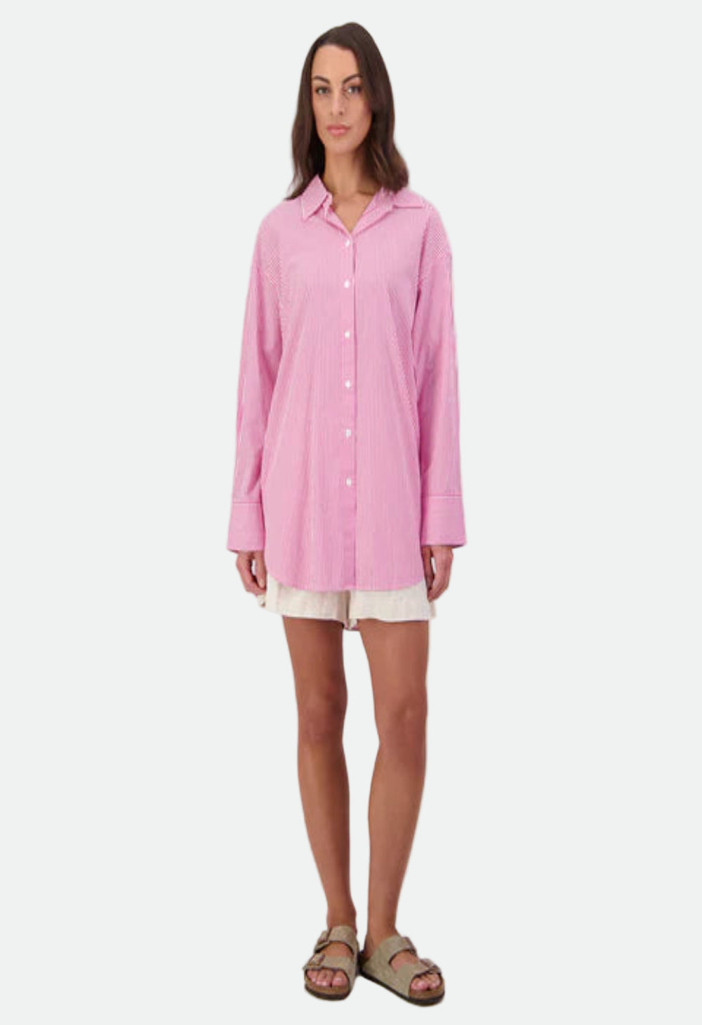 Swanndri Women's Sienna Long Sleeve Shirt - Watermelon Stripe