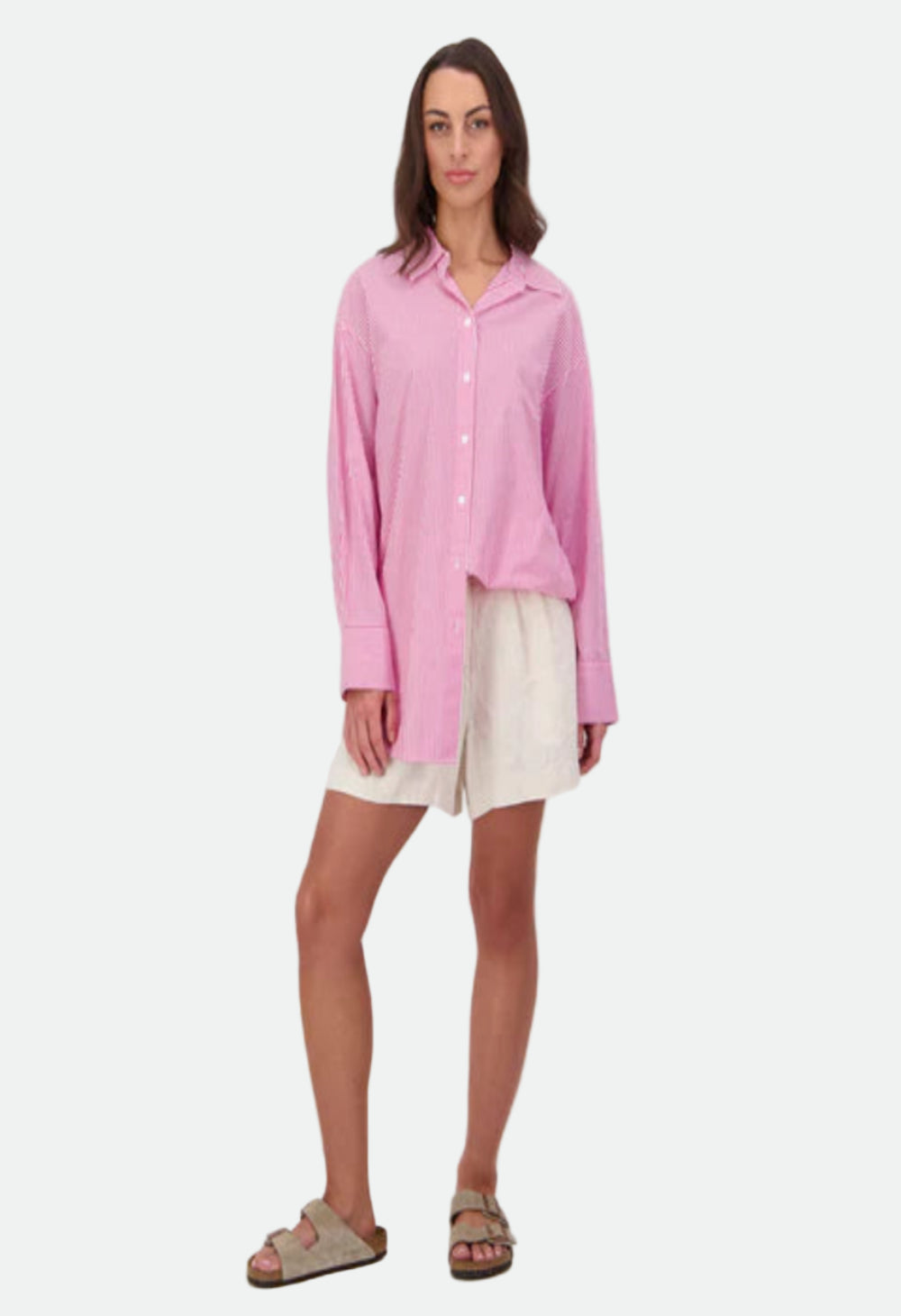 Swanndri Women's Sienna Long Sleeve Shirt - Watermelon Stripe