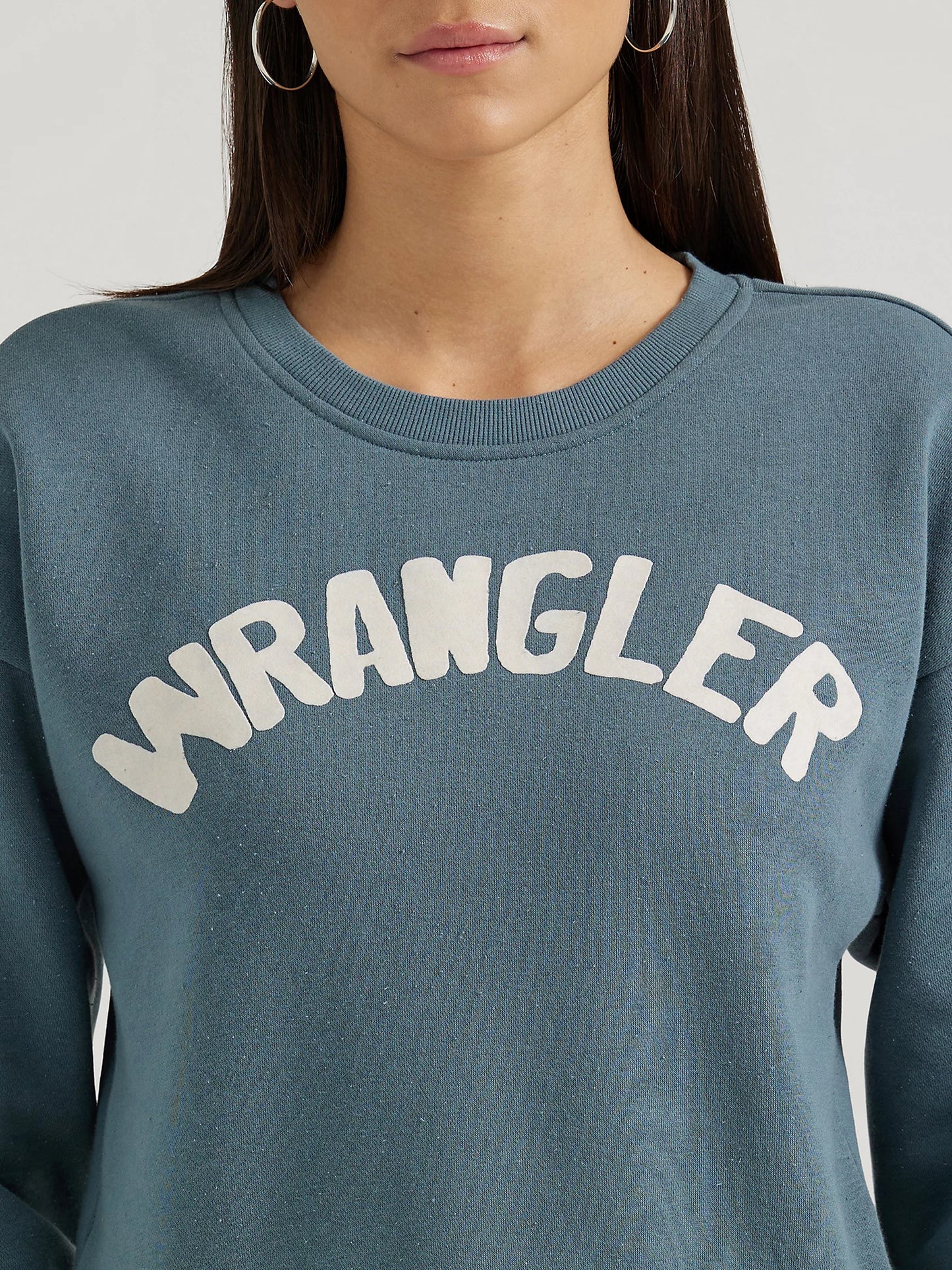 Wrangler Women's Shabby Logo Pullover Sweatshirt - Blue