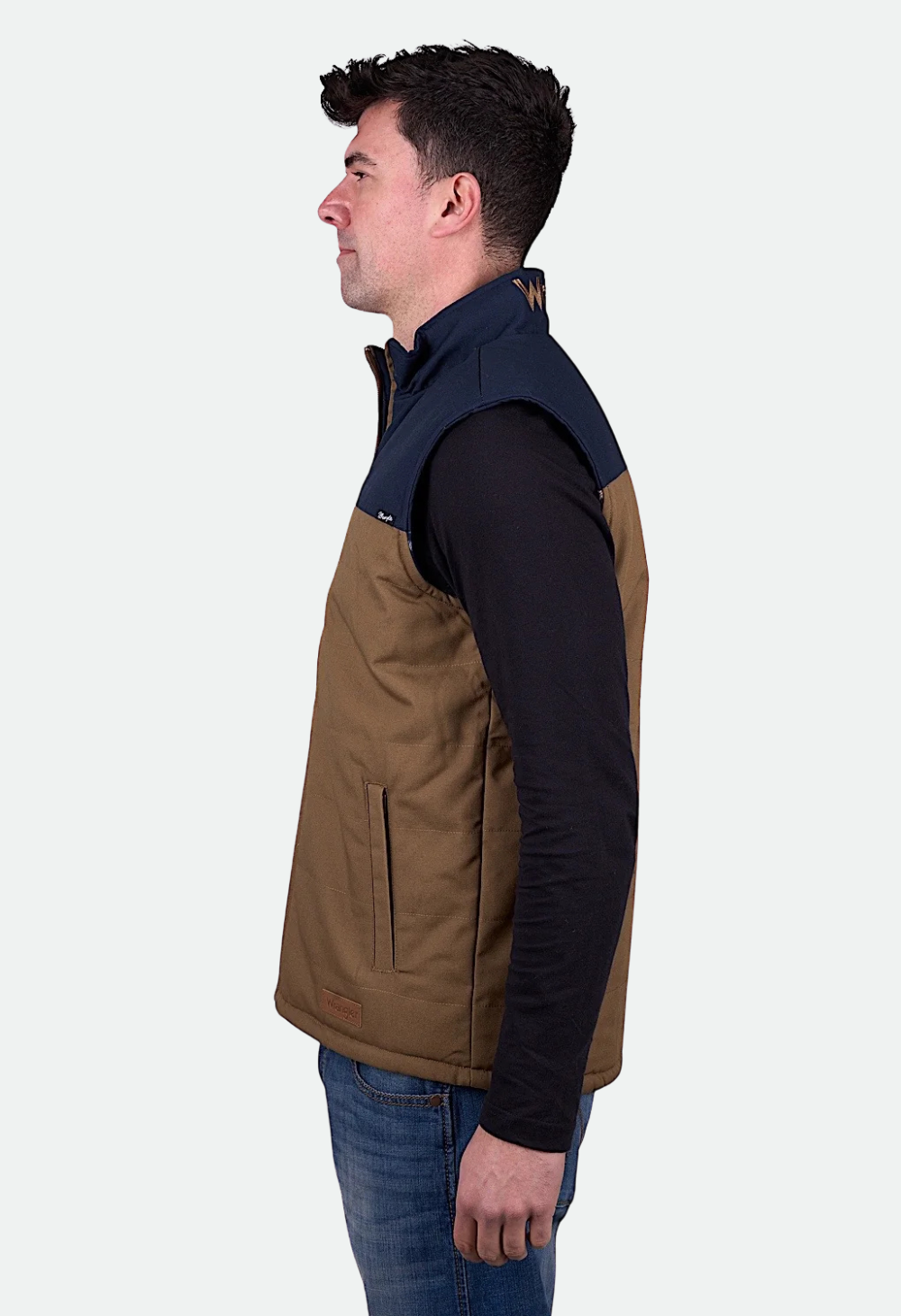 Wrangler Men's Koda Reversible Vest - Tan/Navy