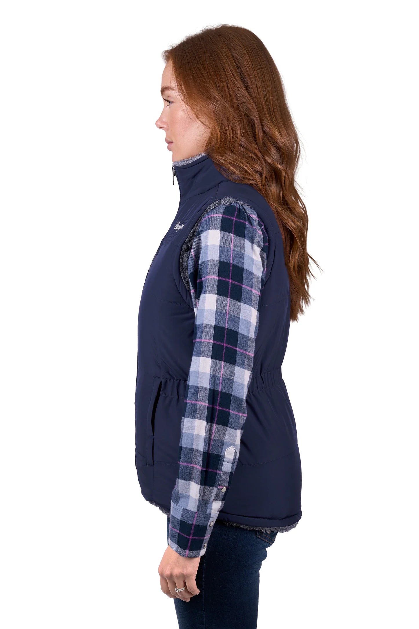 Wrangler Womens Denver Reversible Vest - Navy/Charcoal