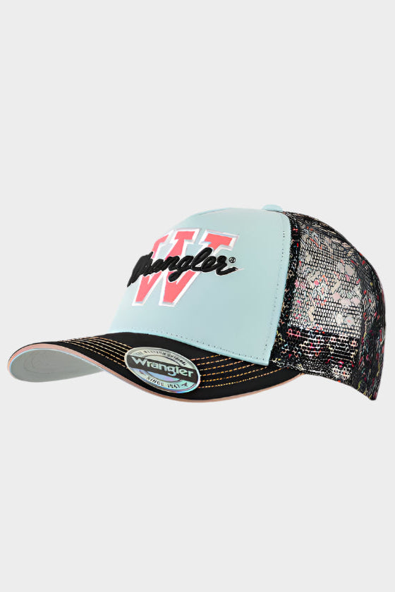 WRANGLER WOMENS HOLLY SQUARE FRONT TRUCKER CAP (BLUE)