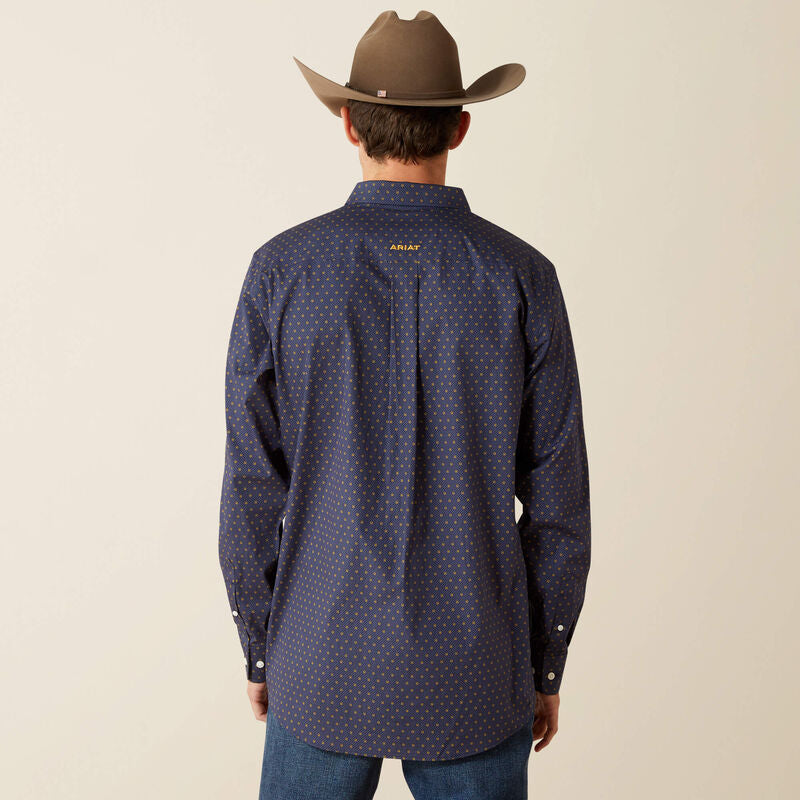 Ariat Men's Wrinkle Free Daven Fitted Shirt - Navy