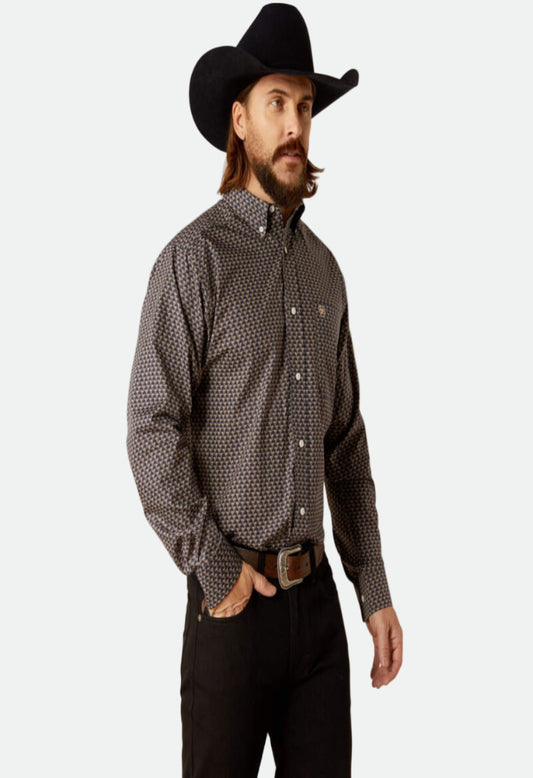 Ariat Men's Wrinkle Free Fields Classic Fit Shirt - Dark Green