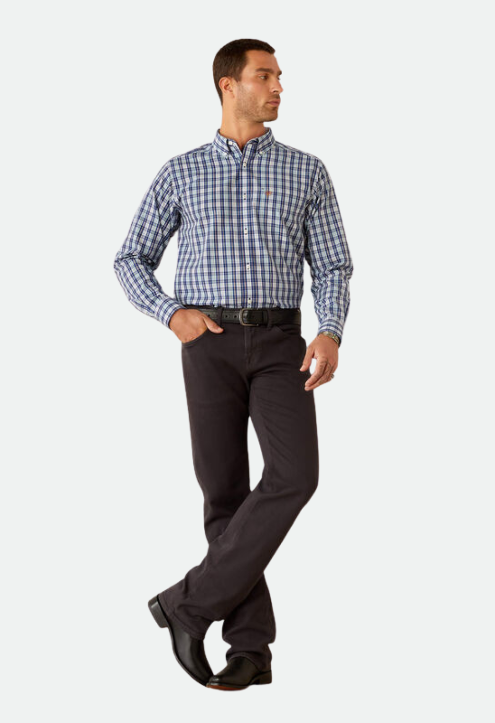 Ariat Men's Wrinkle Free Bronson Fitted Shirt - Blue