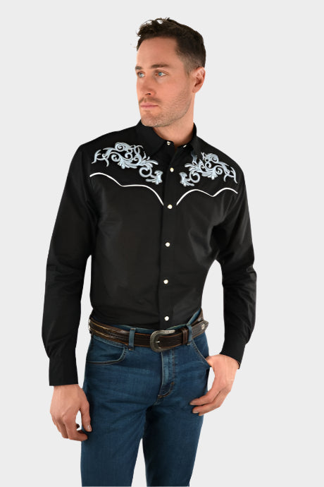 Wrangler Men's Nixon Long Sleeve Shirt - Charcoal