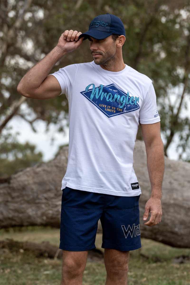 WRANGLER MENS FRED SS TEE - WHITE