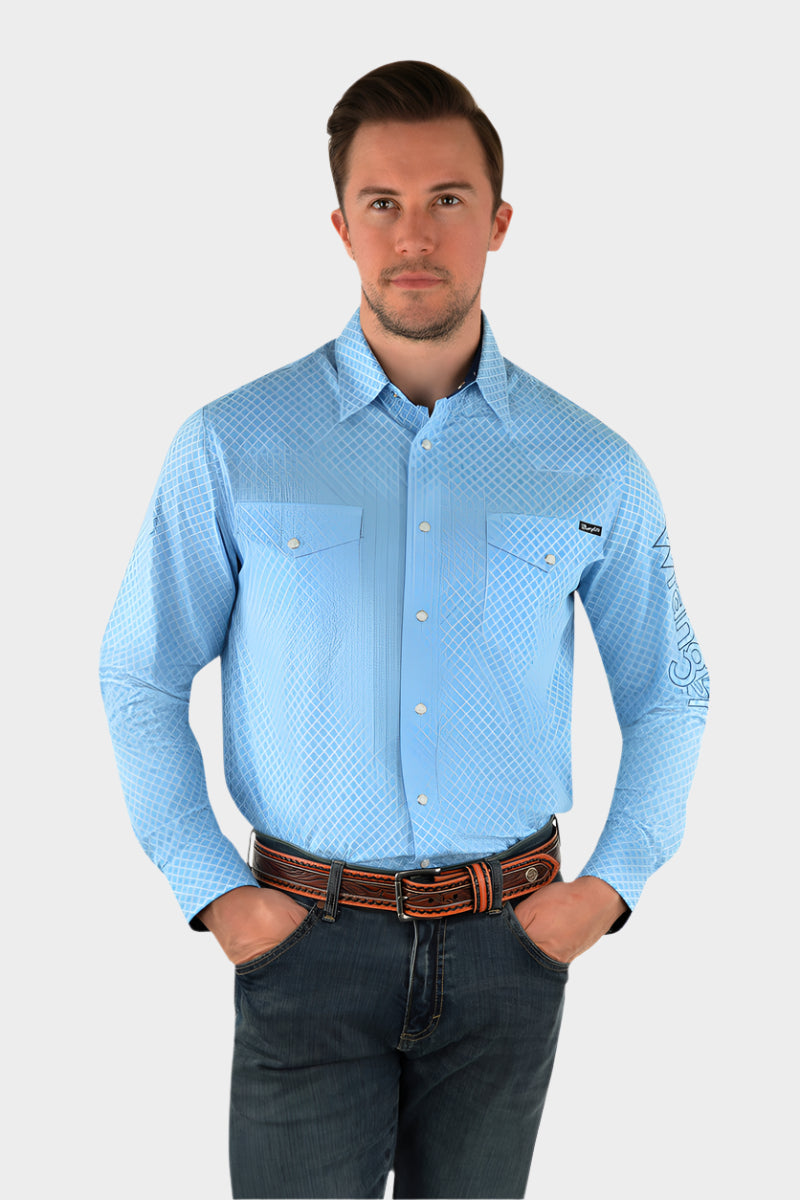 WRANGLER CLIFTON PRINT BUTTON DOWN LONG SLEEVE SHIRT