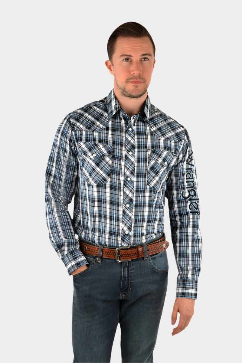 WRANGLER GOULD PRINT BUTTON DOWN LONG SLEEVE SHIRT