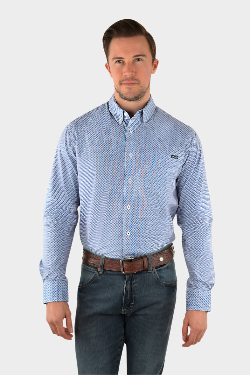 WRANGLER HUDSON PRINT BUTTON DOWN LONG SLEEVE SHIRT