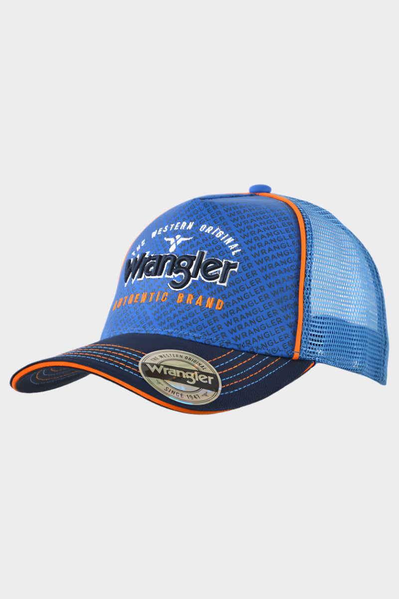 WRANGLER KIDS BRIDGE TRUCKER CAP (NAVY/ROYAL)