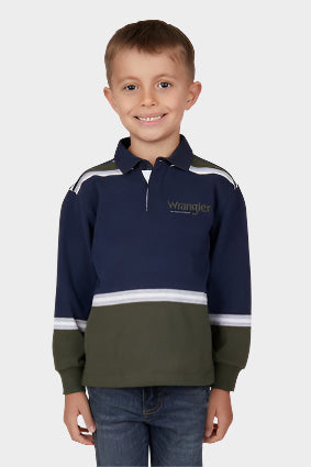 WRANGLER BOYS RICHARD RUGBY (CYPRESS/NAVY)