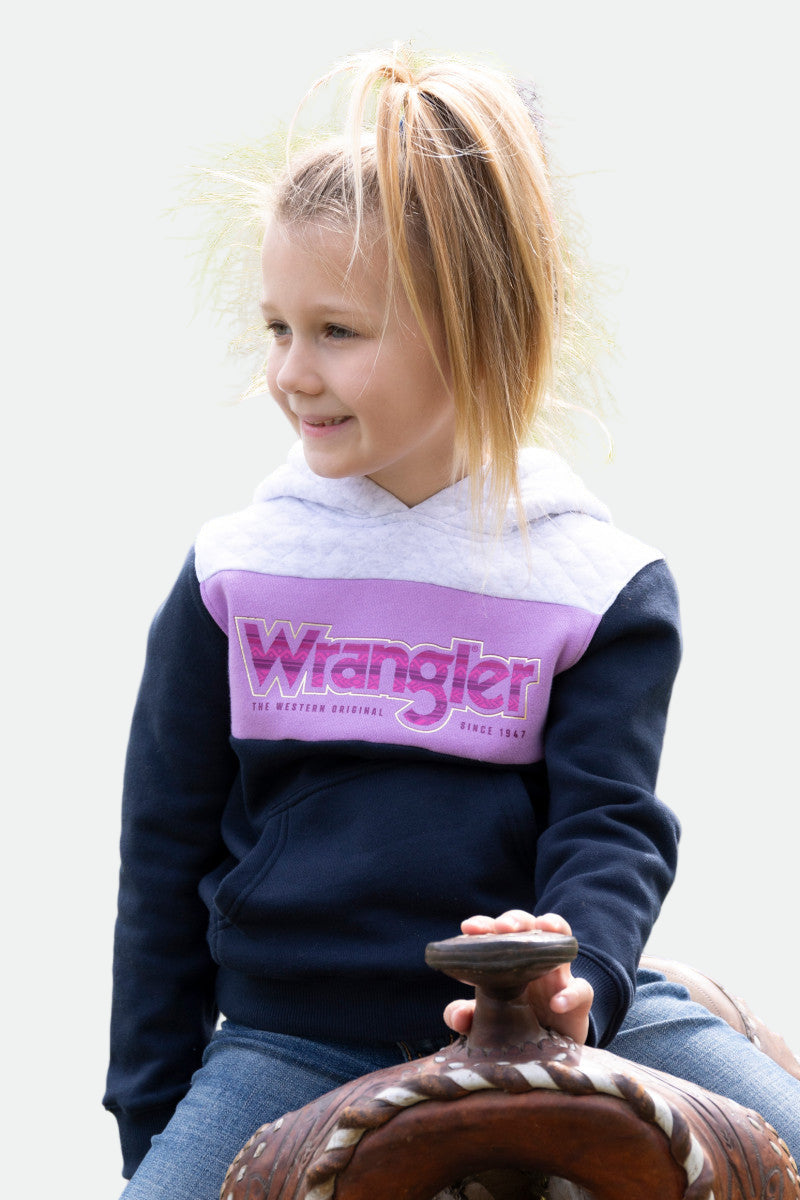 WRANGLER GIRLS SALLEY PULLOVER HOODIE (NAVY/WHITE)-Clearance