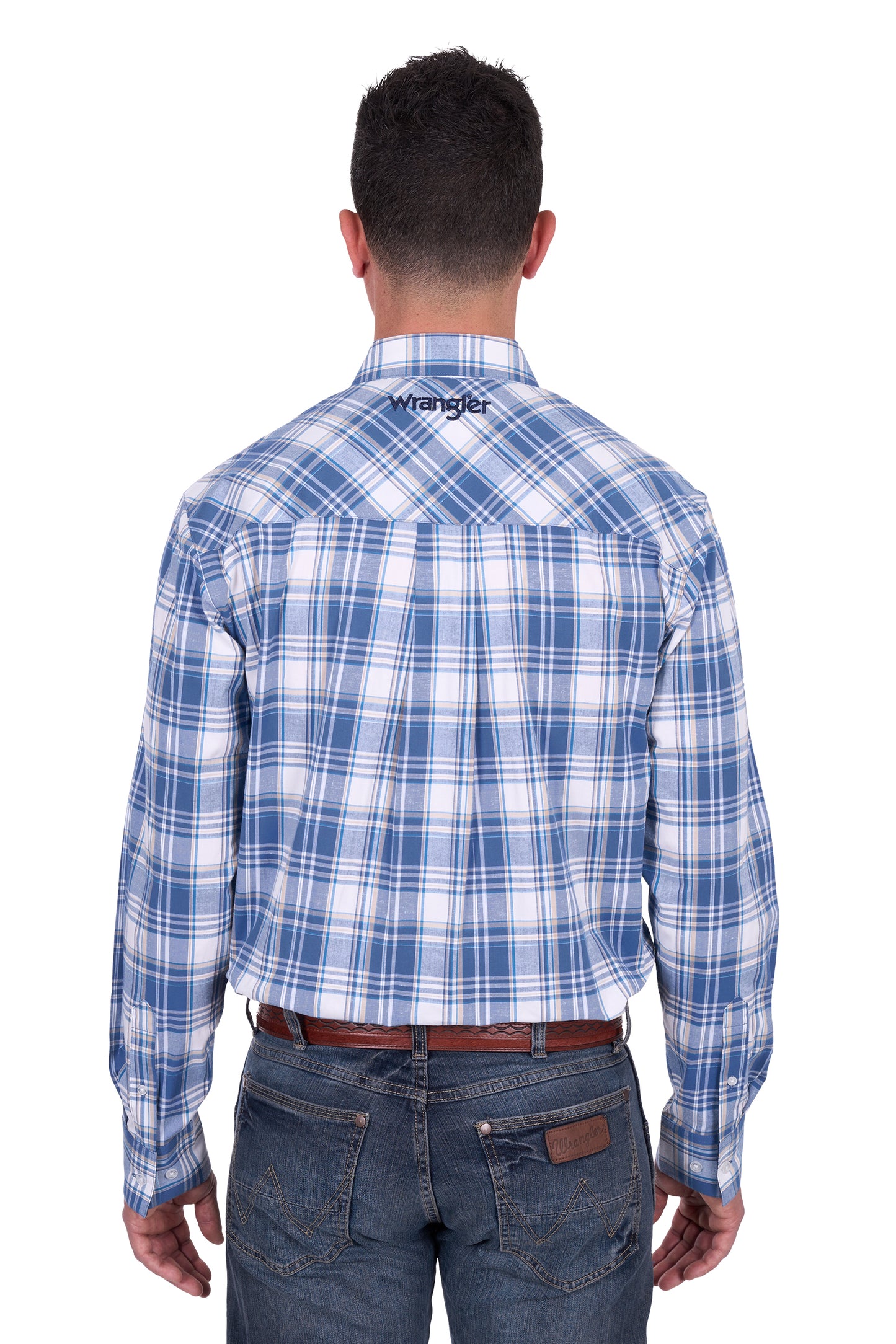 Wrangler Men's RANGER LS Shirt - Blue/Tan