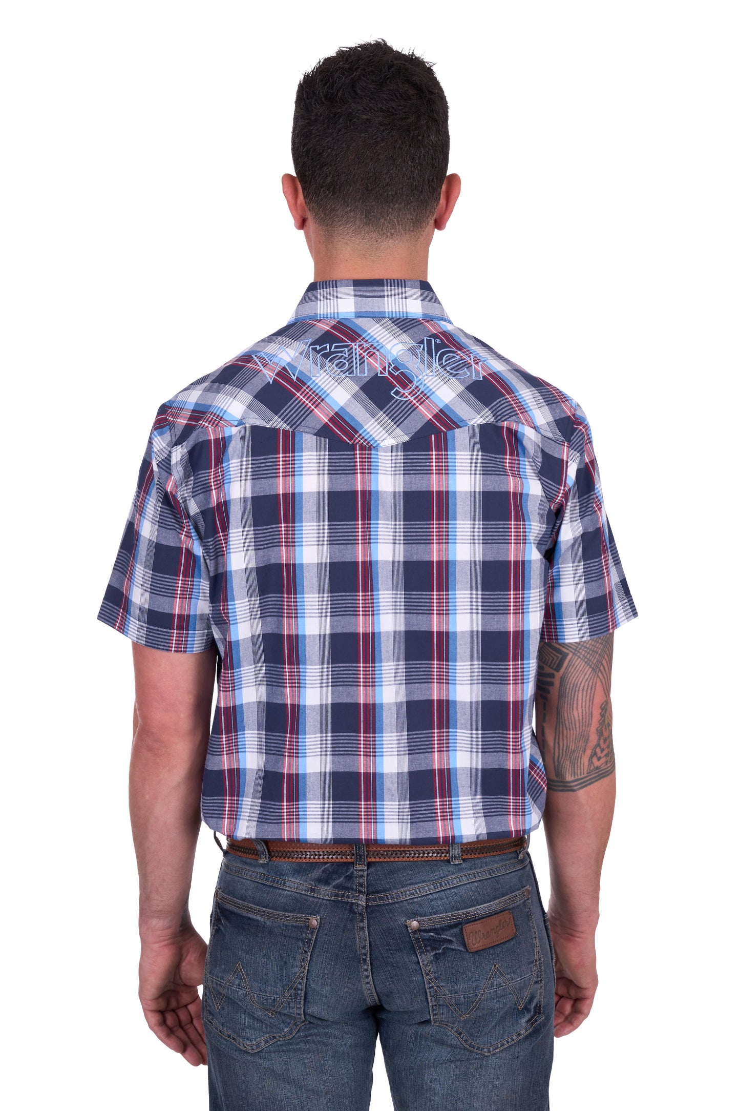 Wrangler Men's PHILLIP SS Shirt - Navy/Red