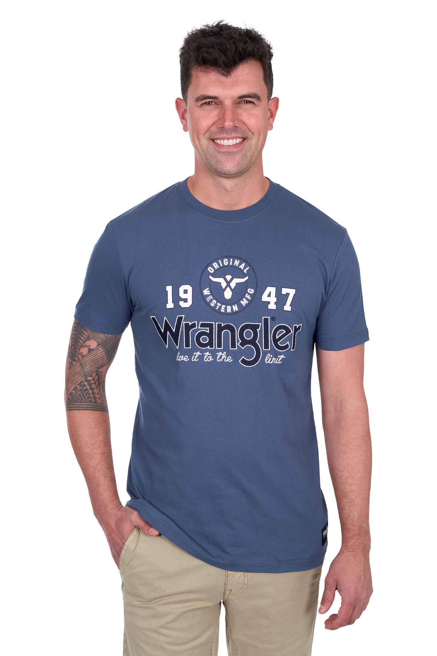 Wrangler Men's MICHAEL SS Tee - Denim