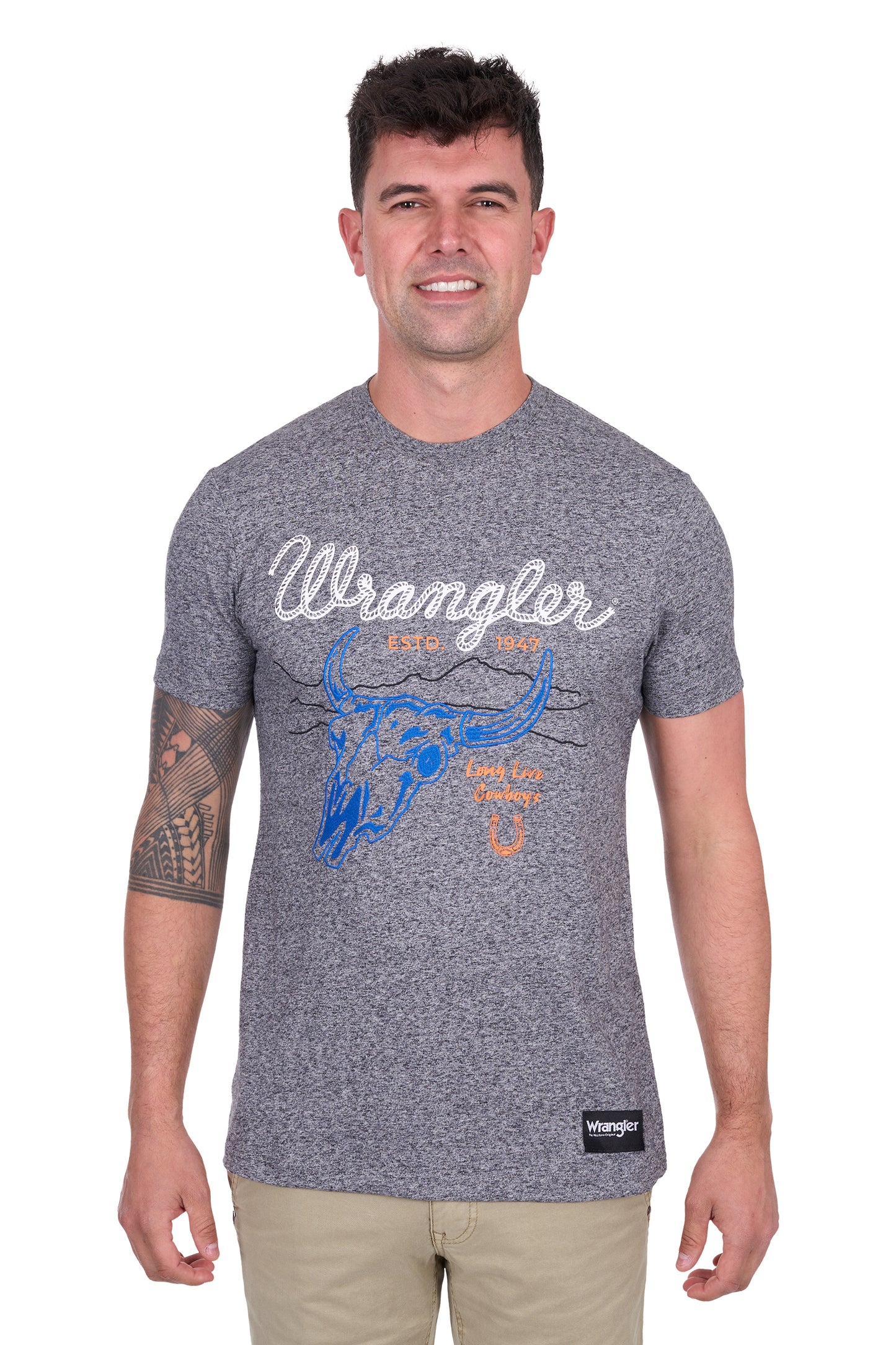 Wrangler MENS DARREN SS Tee - Charcoal/Marle
