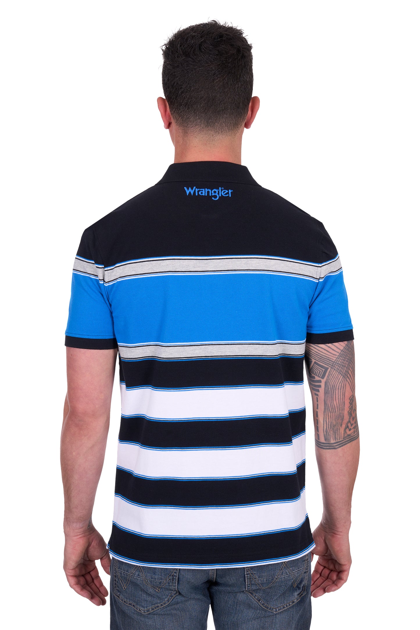 Wrangler Men's LAWRIE SS Polo - Black/Royal
