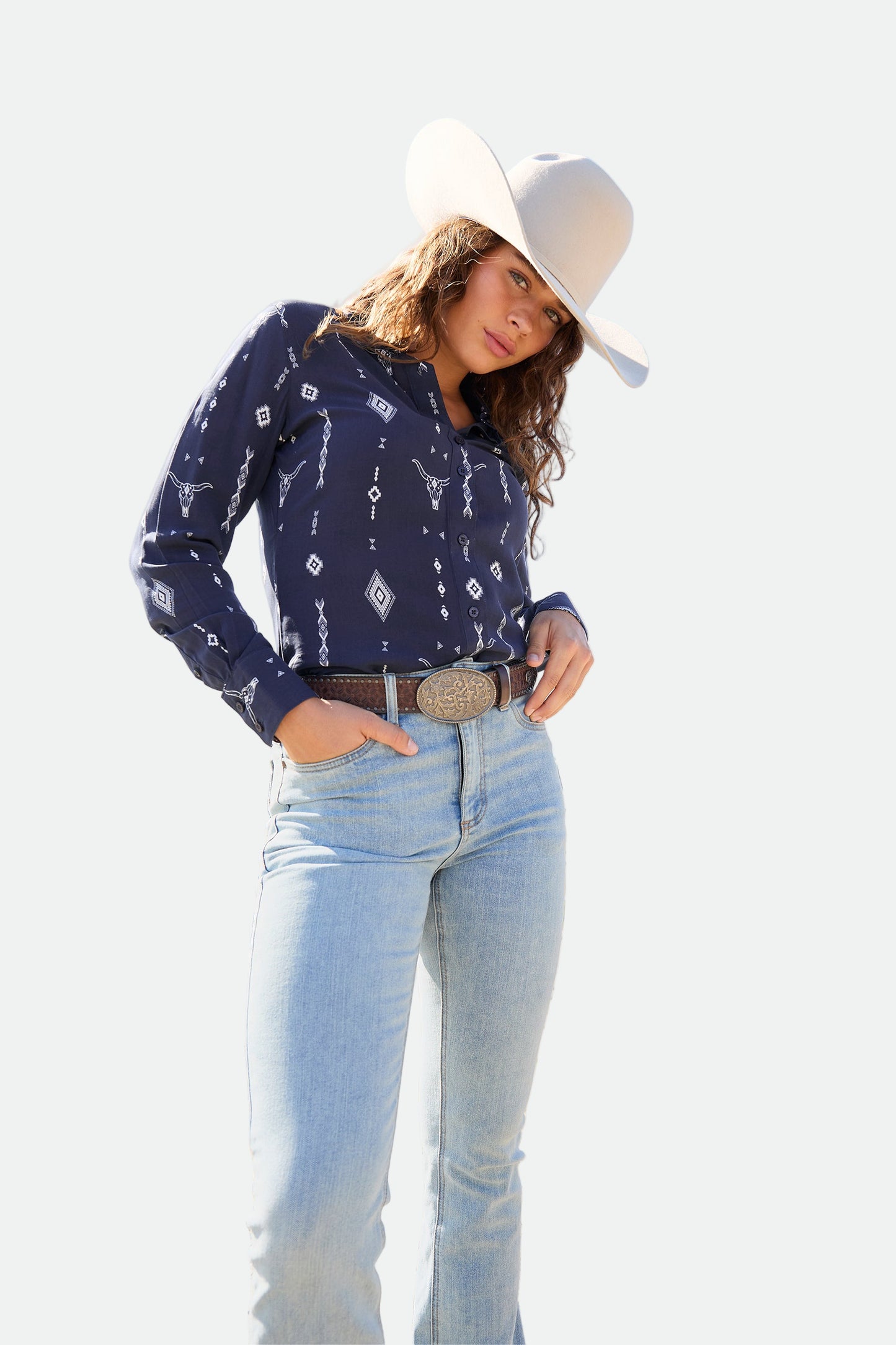 Wrangler Women's Austin Ls Shirt - Navy