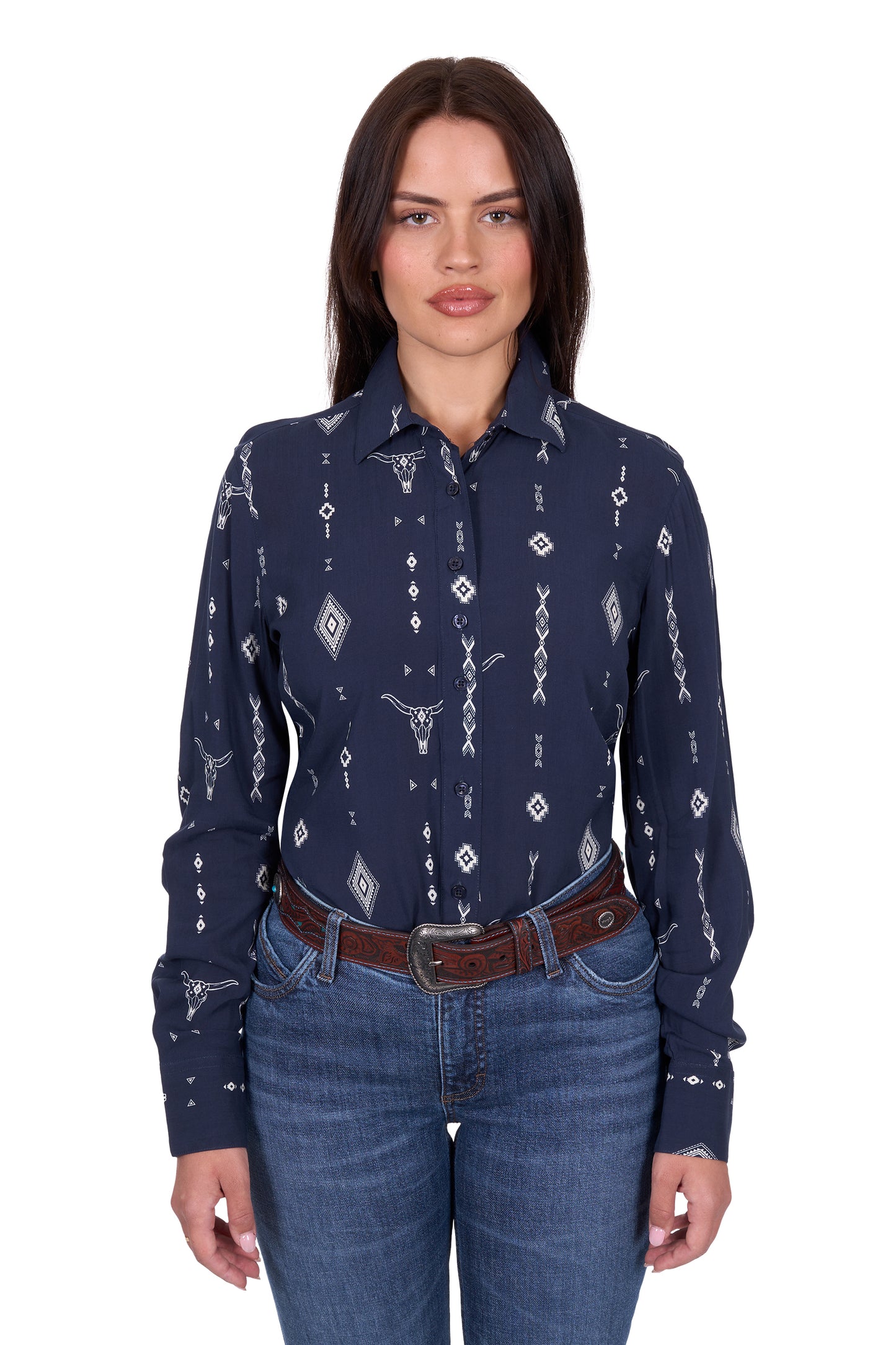 Wrangler Women's Austin Ls Shirt - Navy