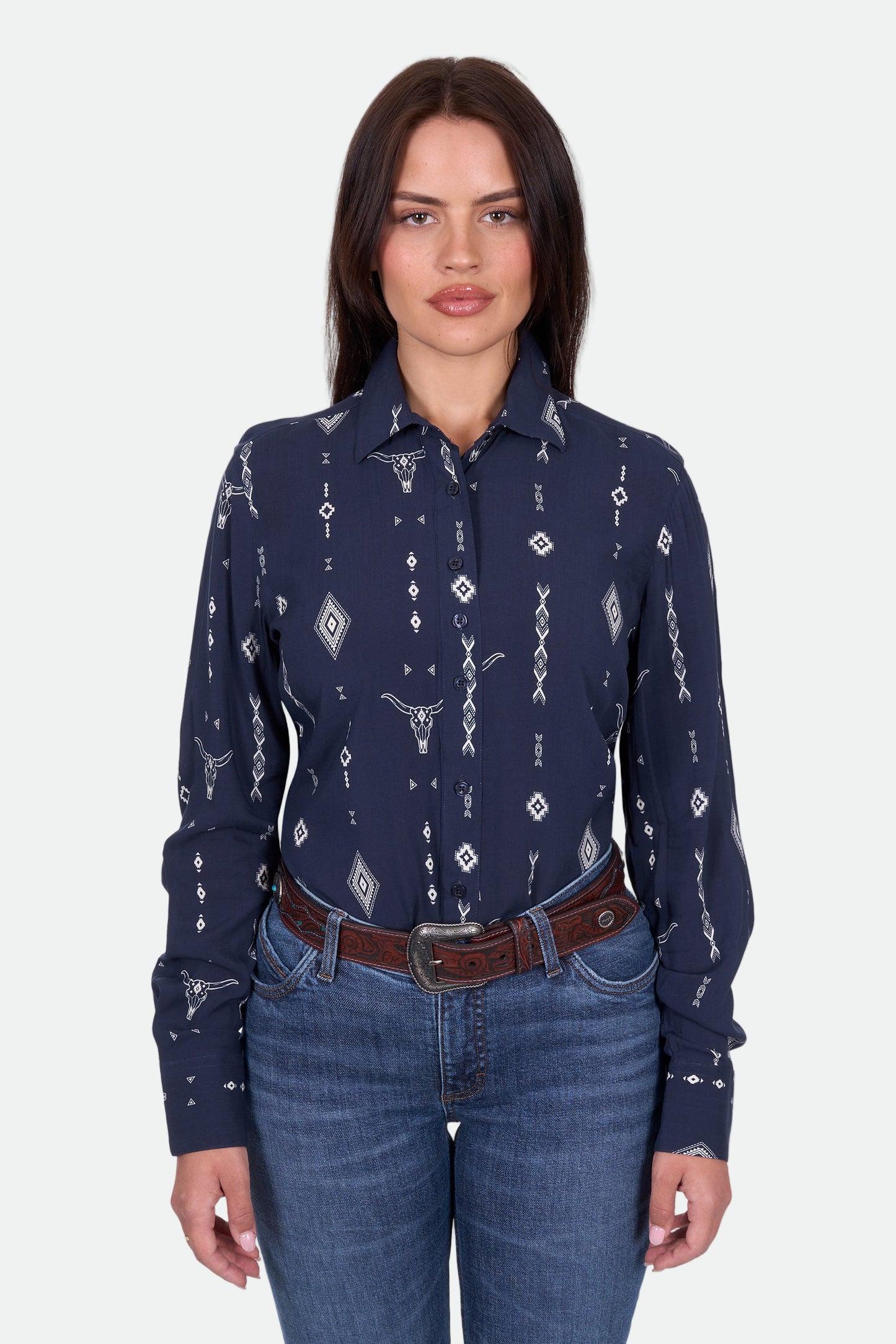 Wrangler Women's Austin Ls Shirt - Navy