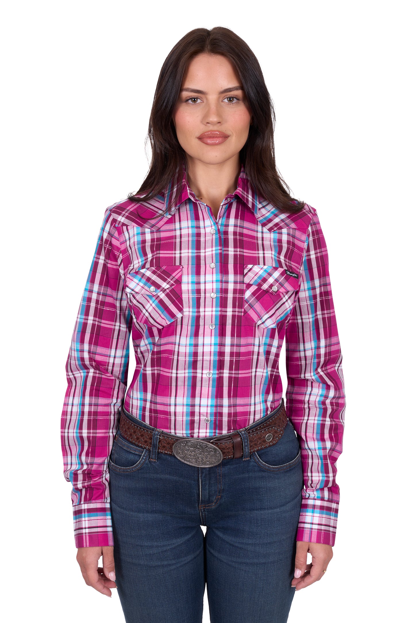 Wrangler Women's MOLLY CHECK LS Shirt - Pink