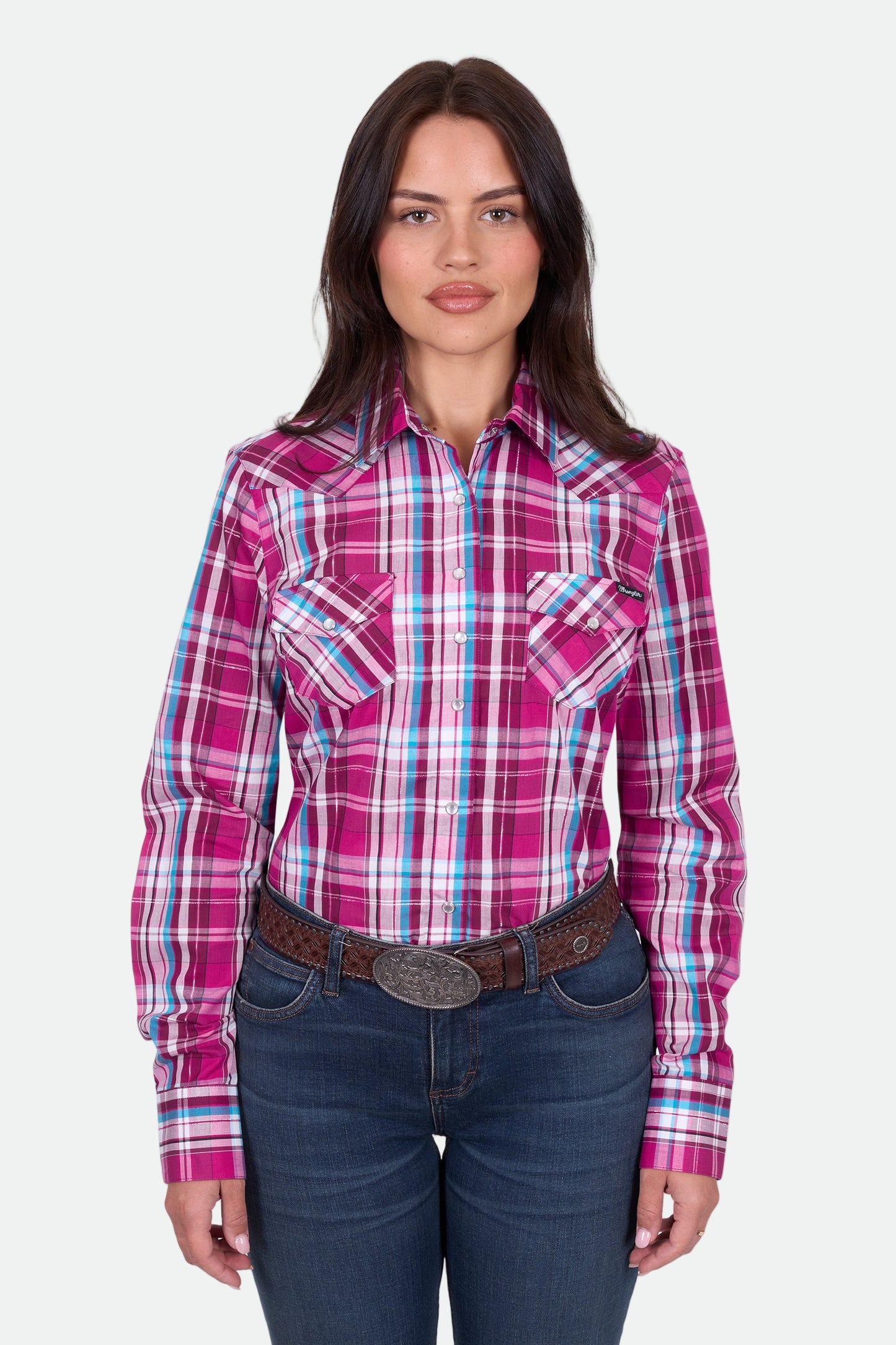 Wrangler Women's MOLLY CHECK LS Shirt - Pink