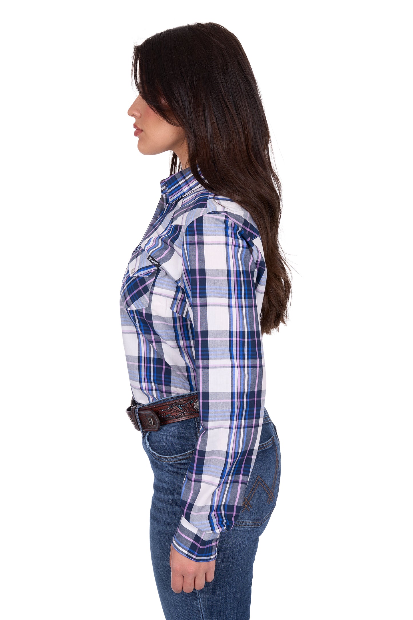 Wrangler Women's PEYTON CHECK LS Shirt - Navy