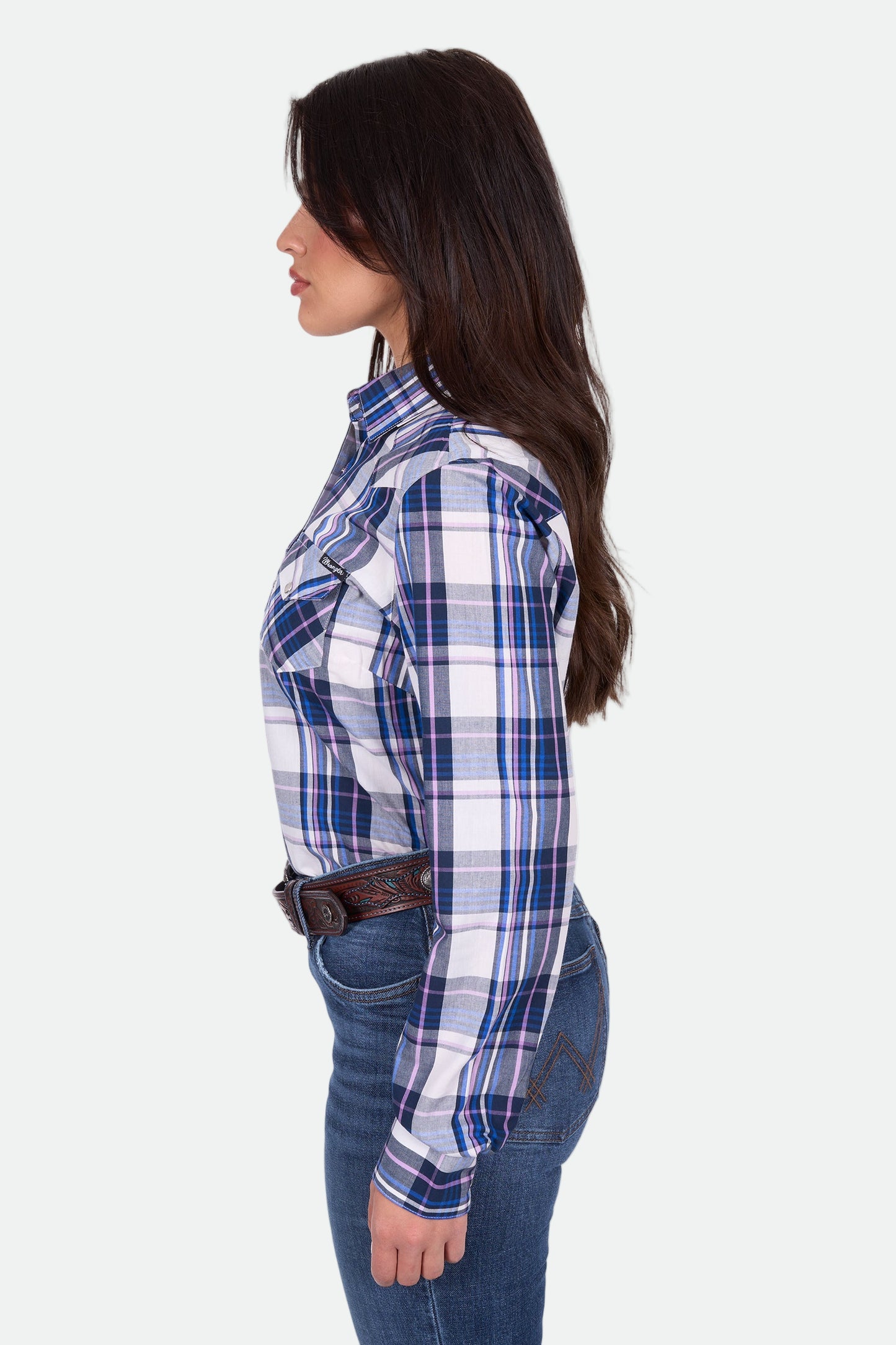 Wrangler Women's PEYTON CHECK LS Shirt - Navy