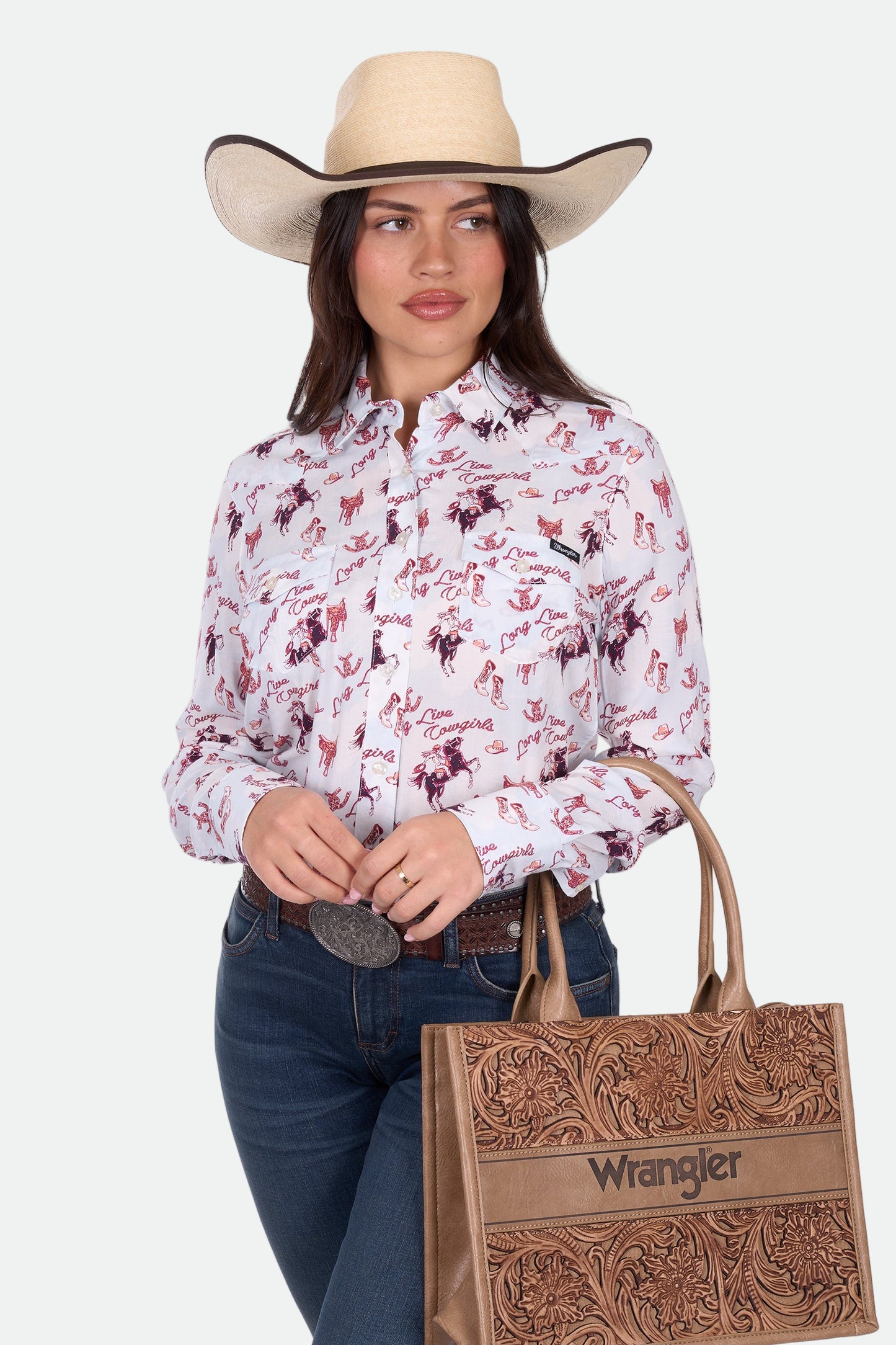 Wrangler Women's DOREEN LS Shirt - Light Blue