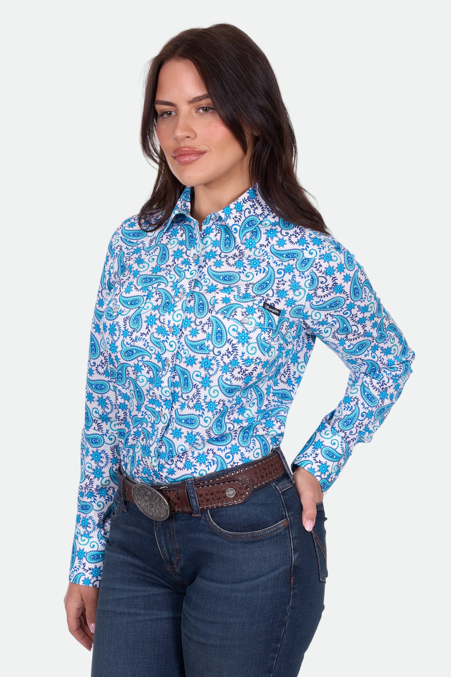 Wrangler Women's ALISSA LS Shirt - Blue