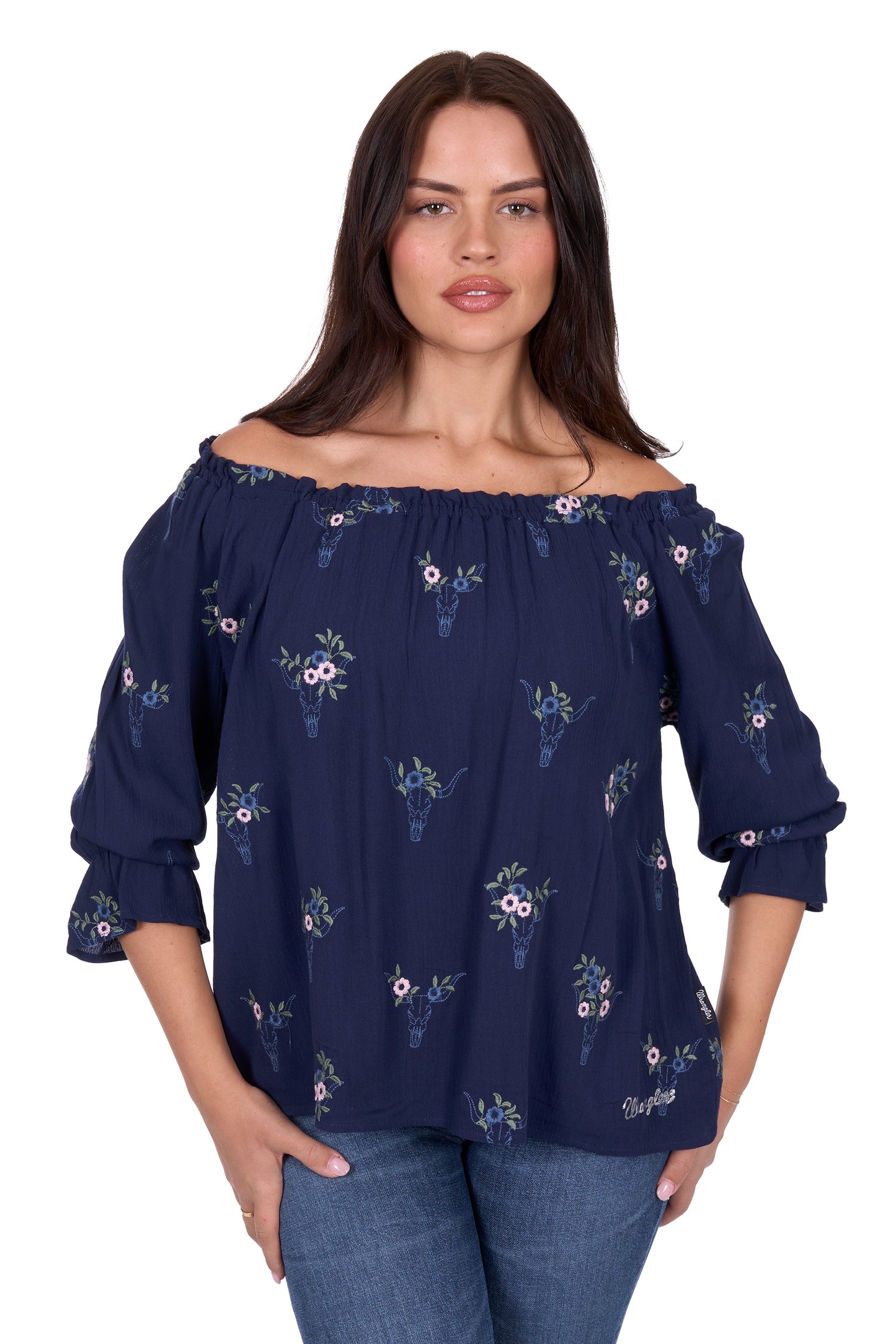 Wrangler Women's CAMILLA 3/4 SLV Blouse - Navy