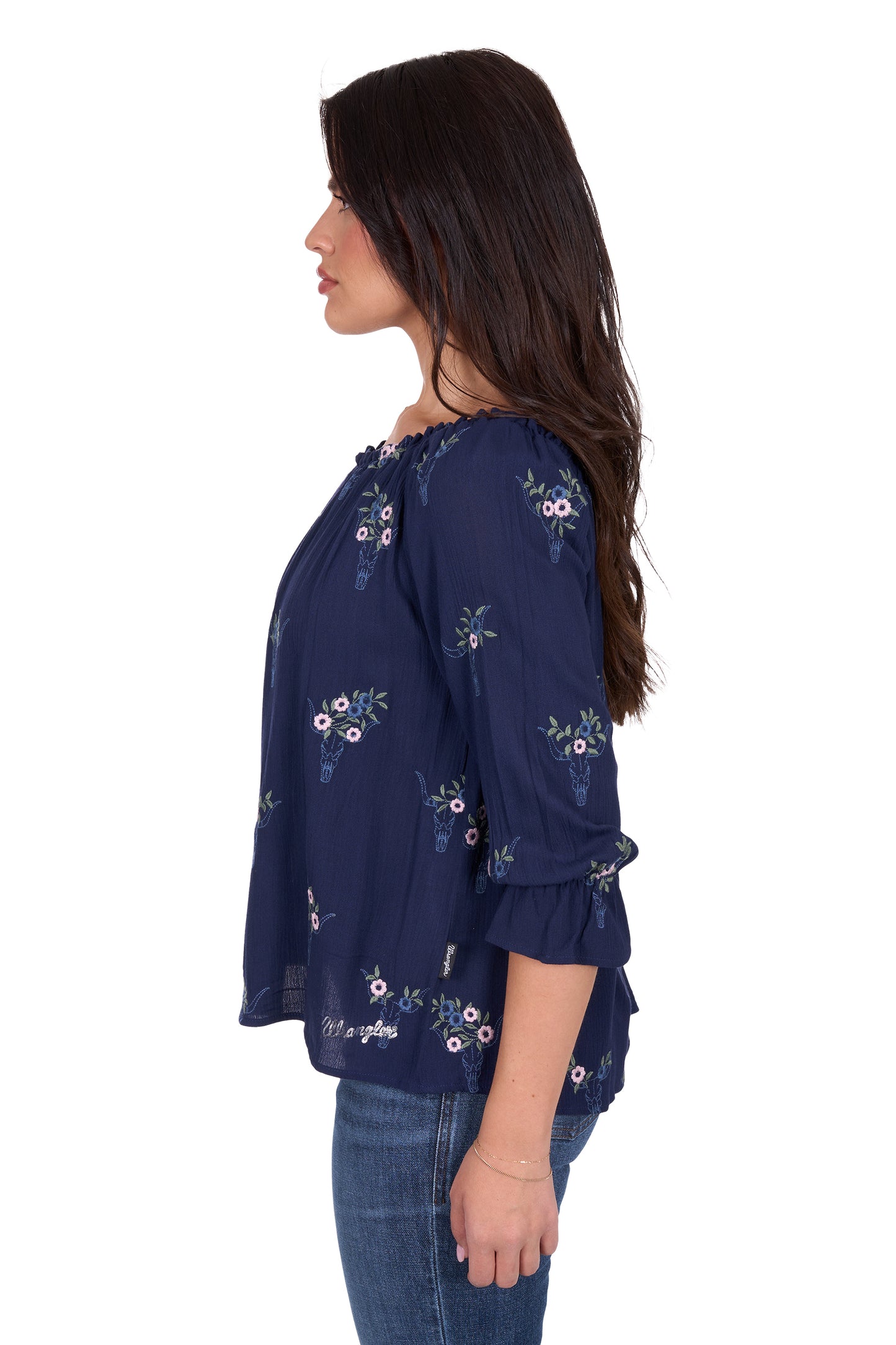 Wrangler Women's CAMILLA 3/4 SLV Blouse - Navy