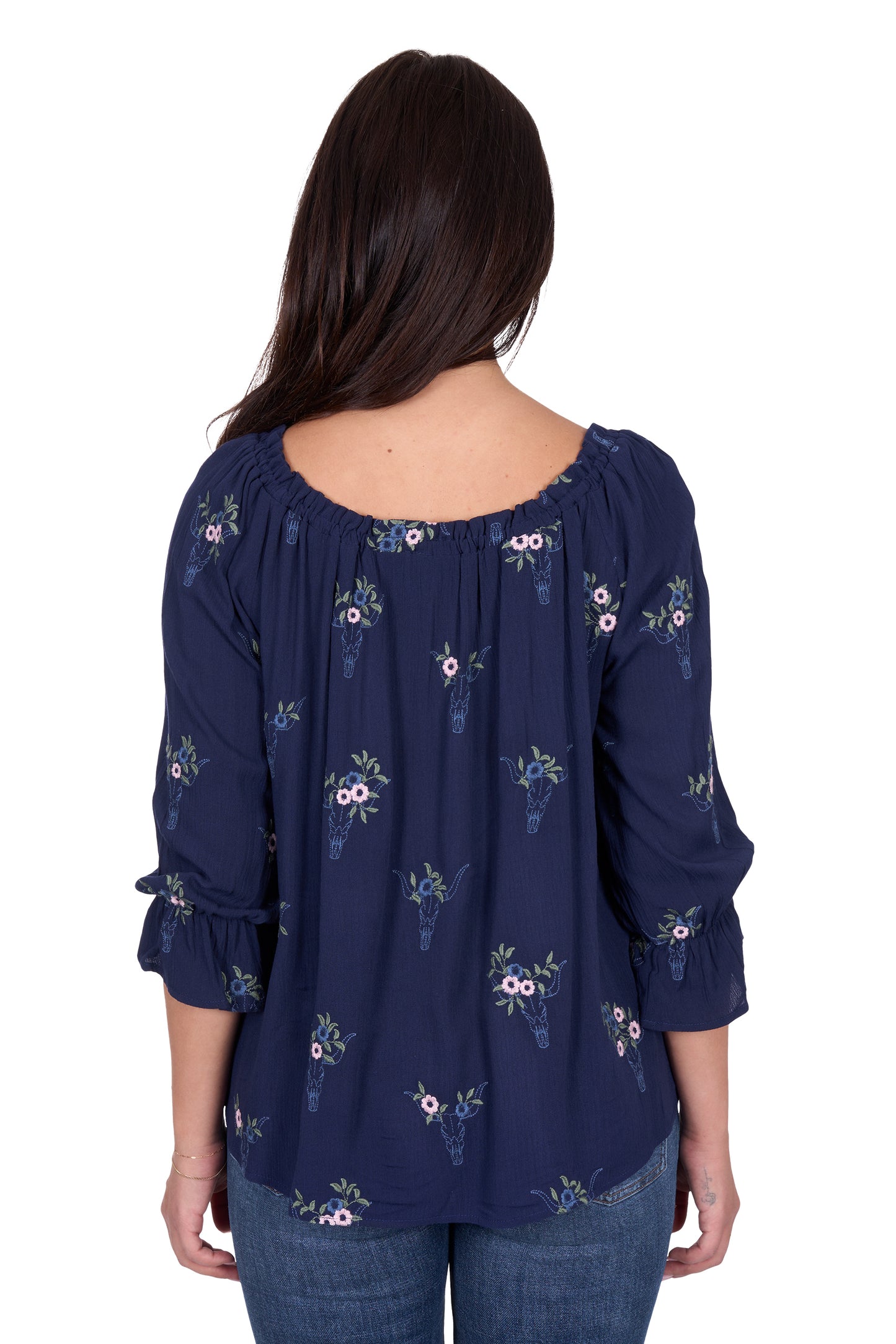 Wrangler Women's CAMILLA 3/4 SLV Blouse - Navy