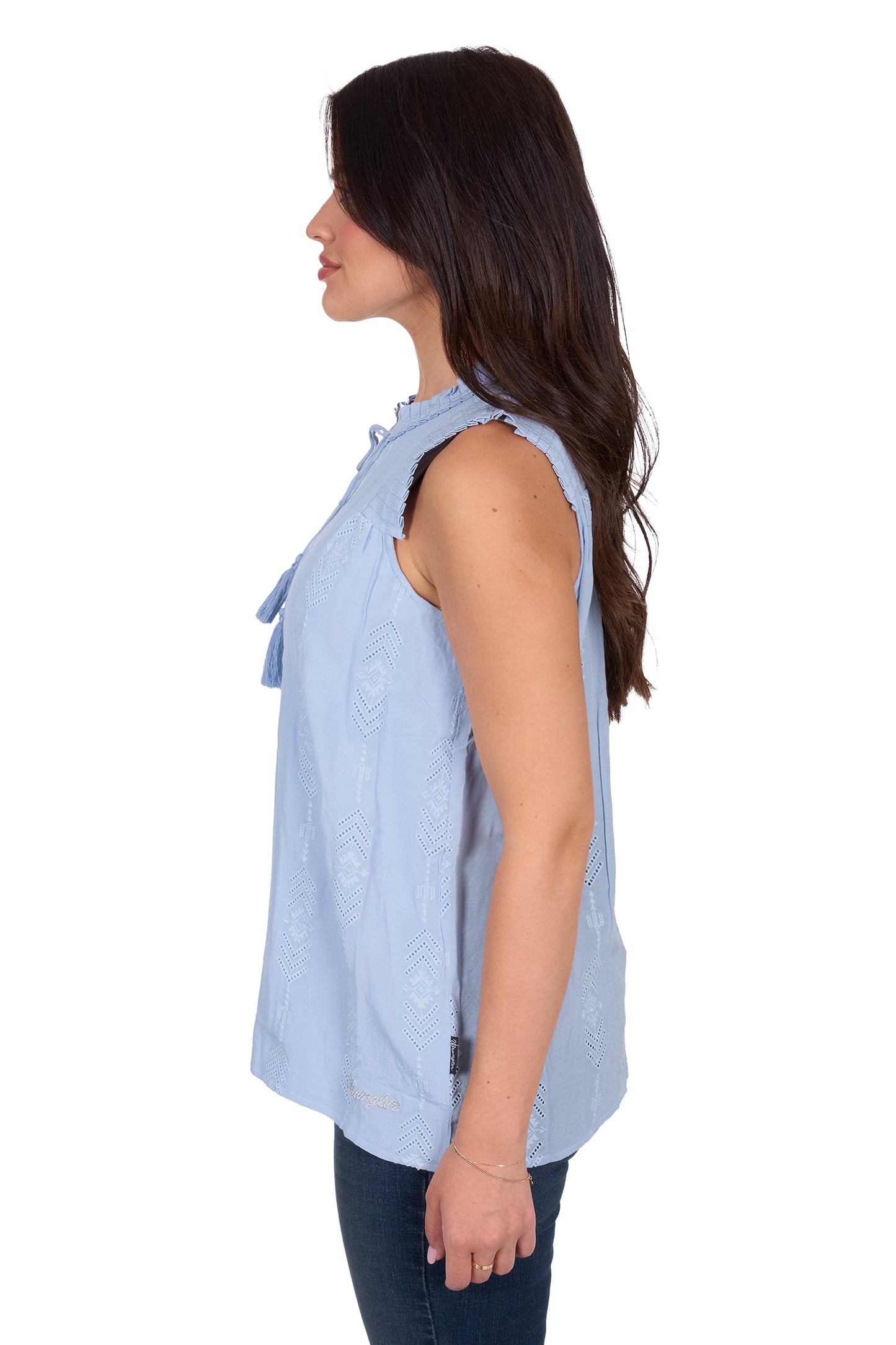 Wrangler Women's SIMONE SL Blouse - Light Blue