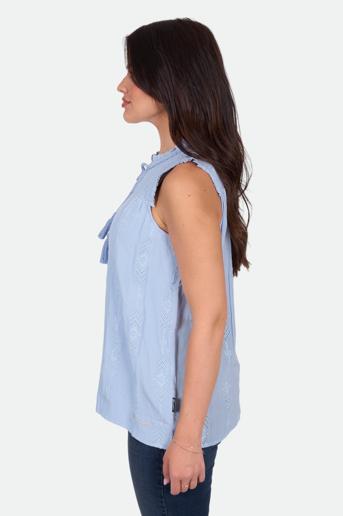 Wrangler Women's SIMONE SL Blouse - Light Blue
