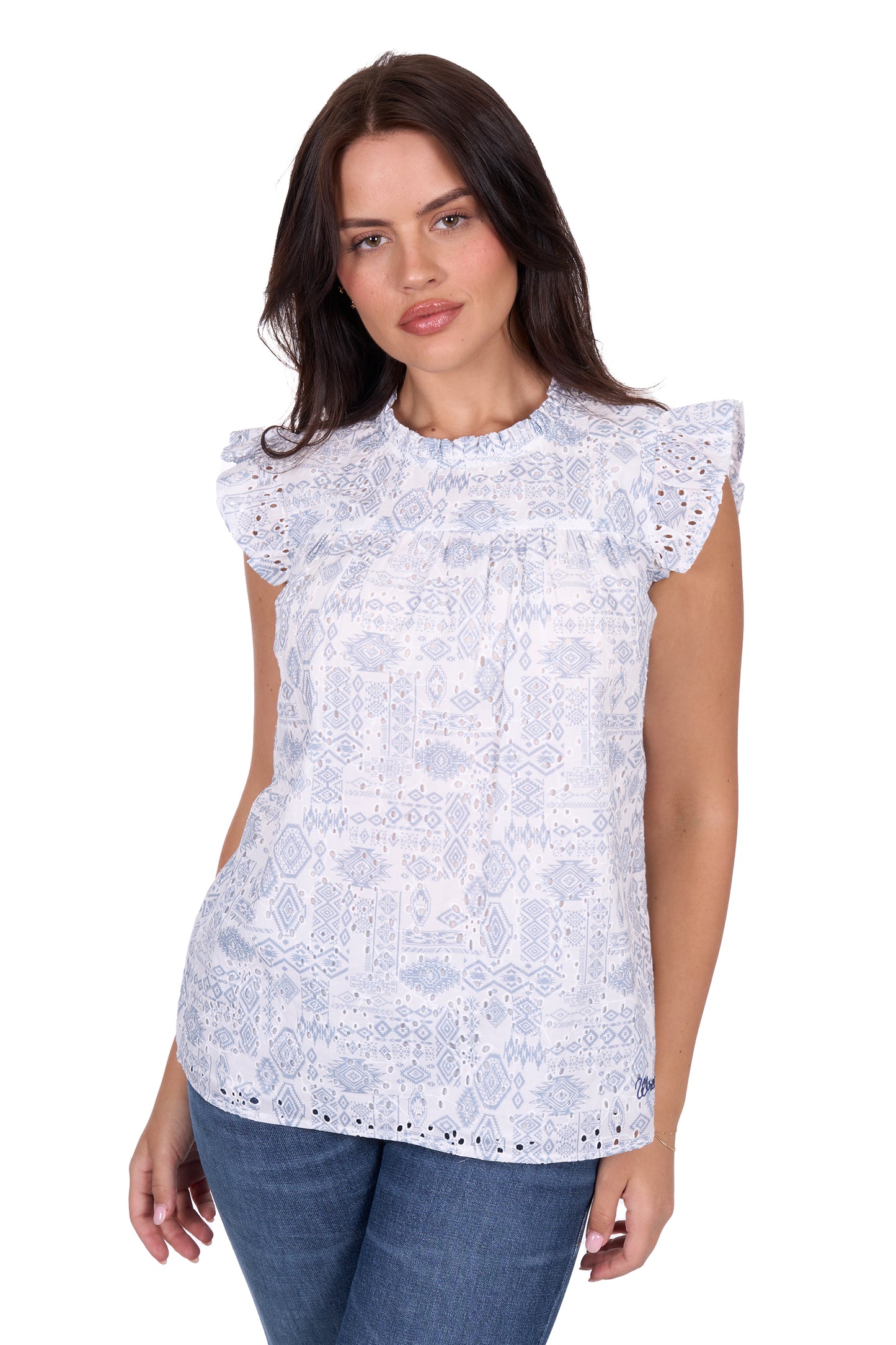 Wrangler Women's HARLOW SL Blouse - Blue