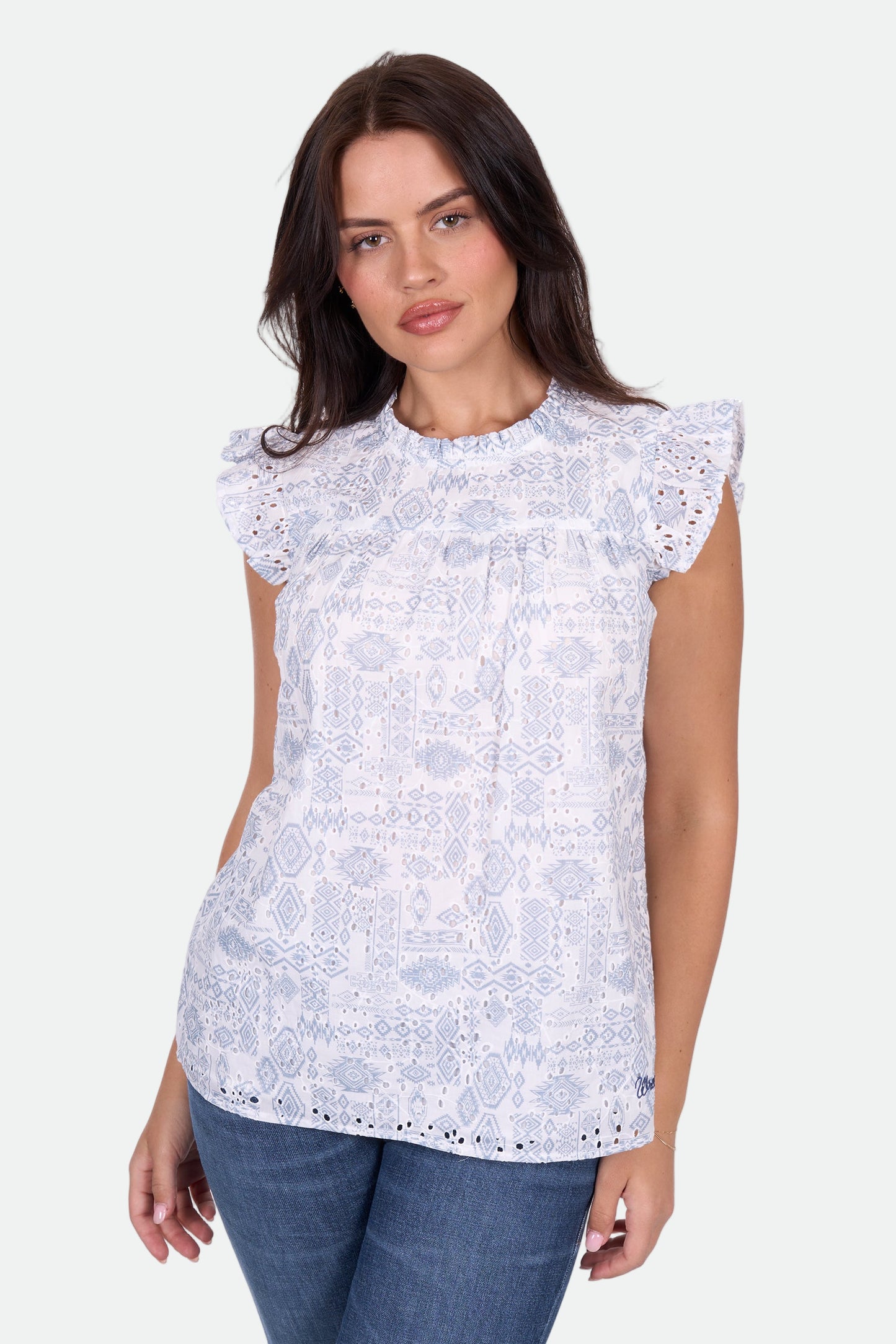 Wrangler Women's HARLOW SL Blouse - Blue